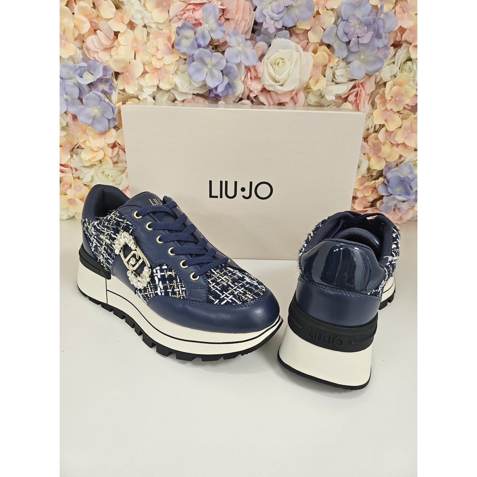 Liu-Jo Sneakers Amazing Calf Leather Boucle Blue Liu Jo 1803