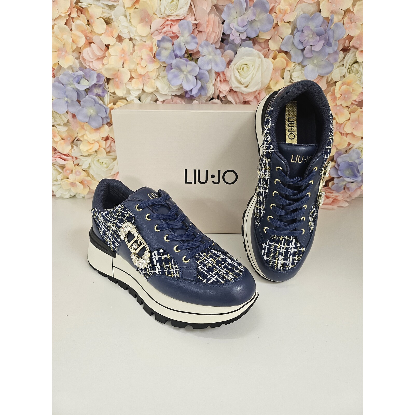 Liu-Jo Sneakers Amazing Calf Leather Boucle Blue Liu Jo 1803