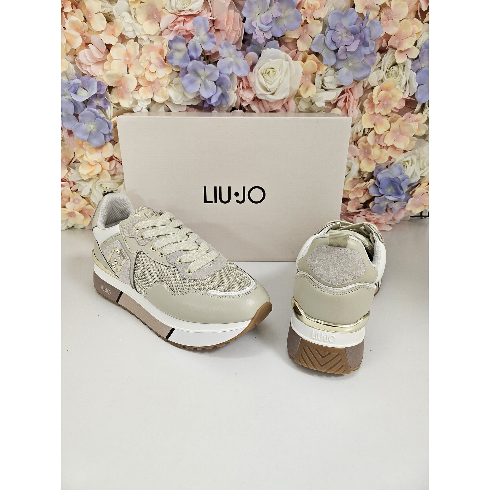 Liu-Jo Sneakers Maxi Wonder Cow Calf Leather Brighty mesh Rope  Liu Jo 1801