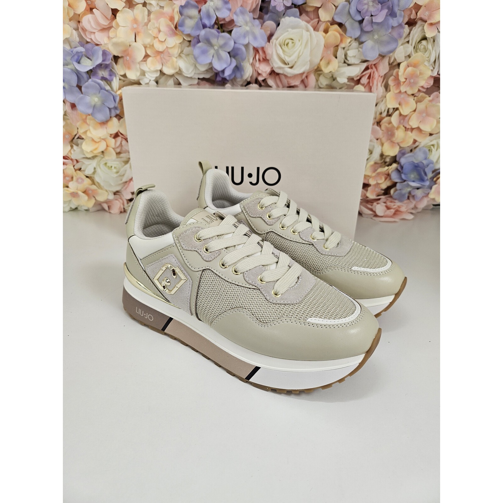 Liu-Jo Sneakers Maxi Wonder Cow Calf Leather Brighty mesh Rope  Liu Jo 1801