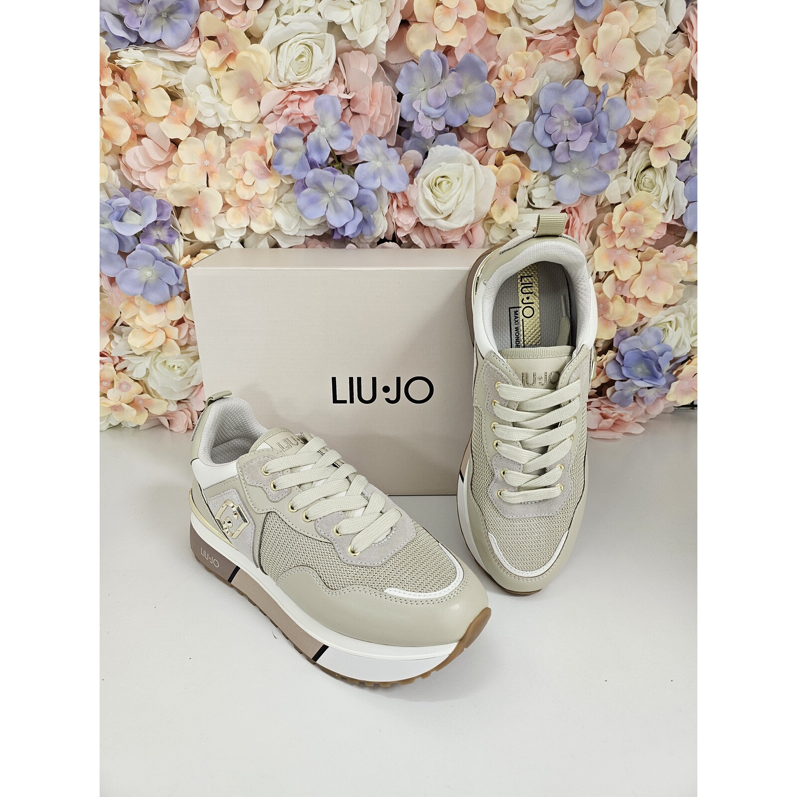 Liu-Jo Sneakers Maxi Wonder Cow Calf Leather Brighty mesh Rope  Liu Jo 1801