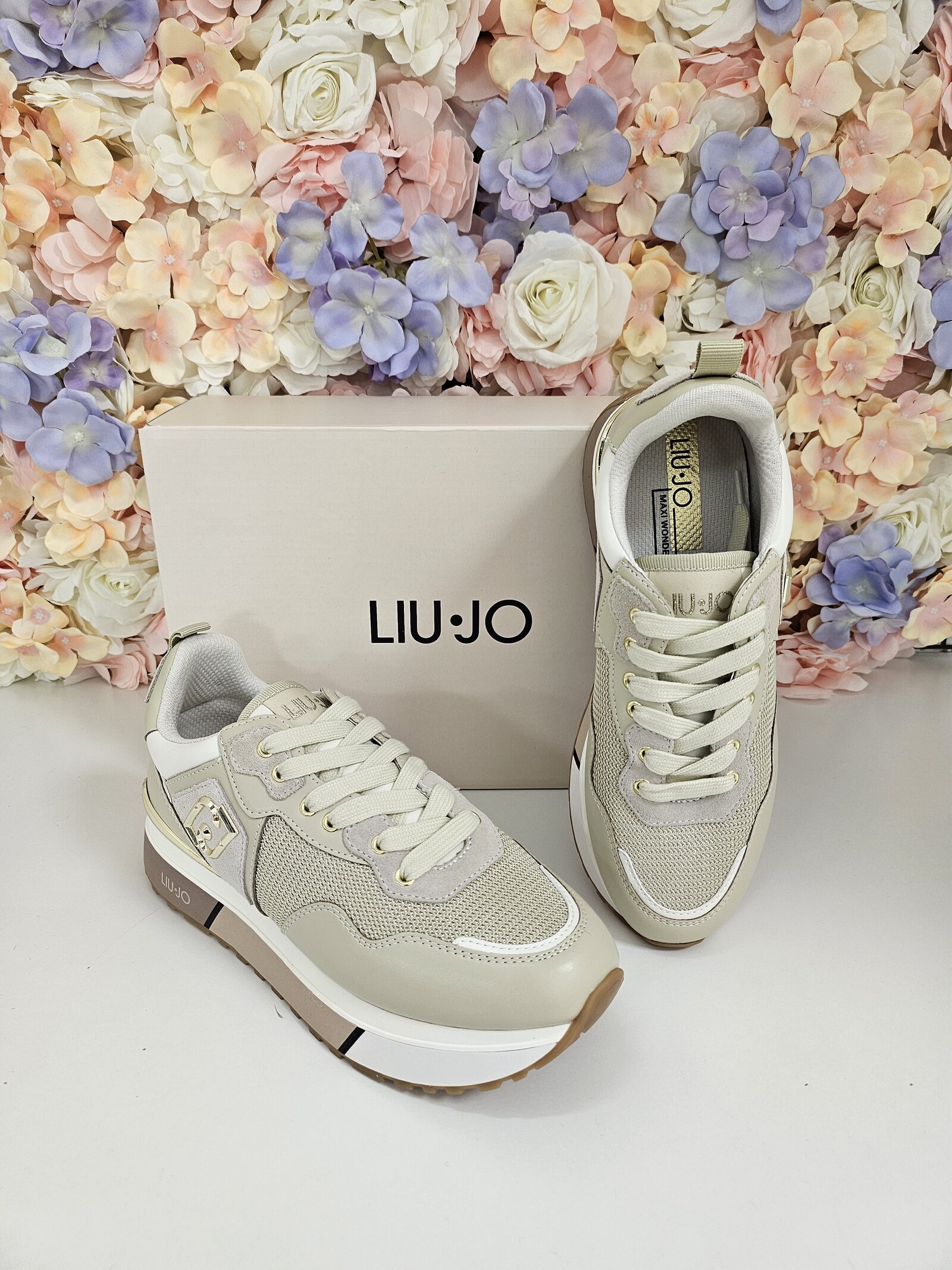 Liu-Jo Sneakers Maxi Wonder Cow Calf Leather Brighty mesh Rope  Liu Jo 1801