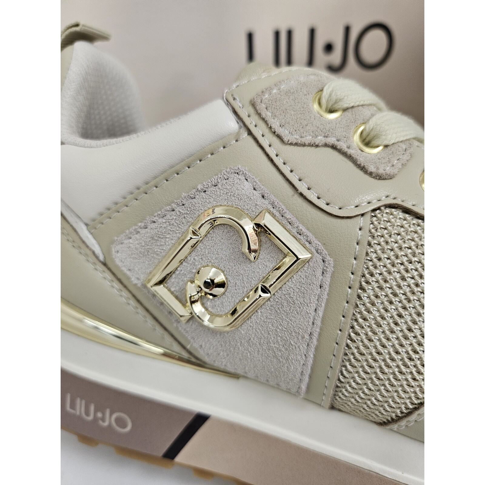 Liu-Jo Sneakers Maxi Wonder Cow Calf Leather Brighty mesh Rope  Liu Jo 1801