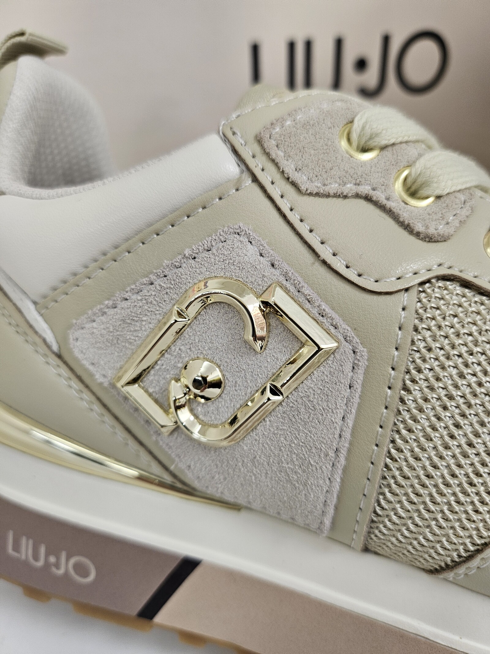 Liu-Jo Sneakers Maxi Wonder Cow Calf Leather Brighty mesh Rope  Liu Jo 1801