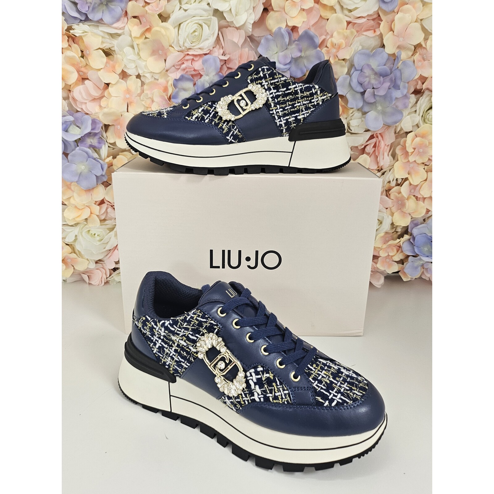 Liu-Jo Sneakers Amazing Calf Leather Boucle Blue Liu Jo 1803