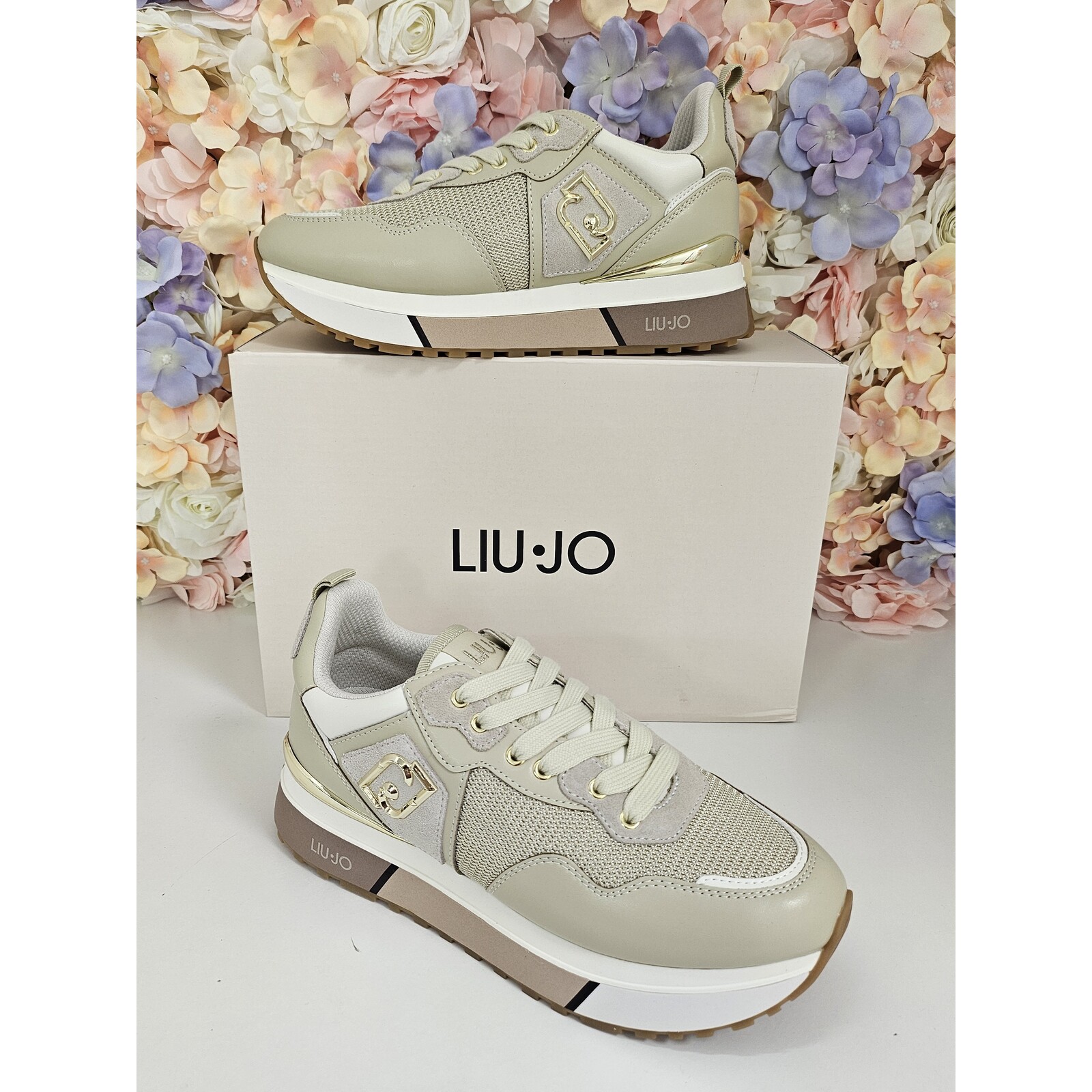 Liu-Jo Sneakers Maxi Wonder Cow Calf Leather Brighty mesh Rope  Liu Jo 1801