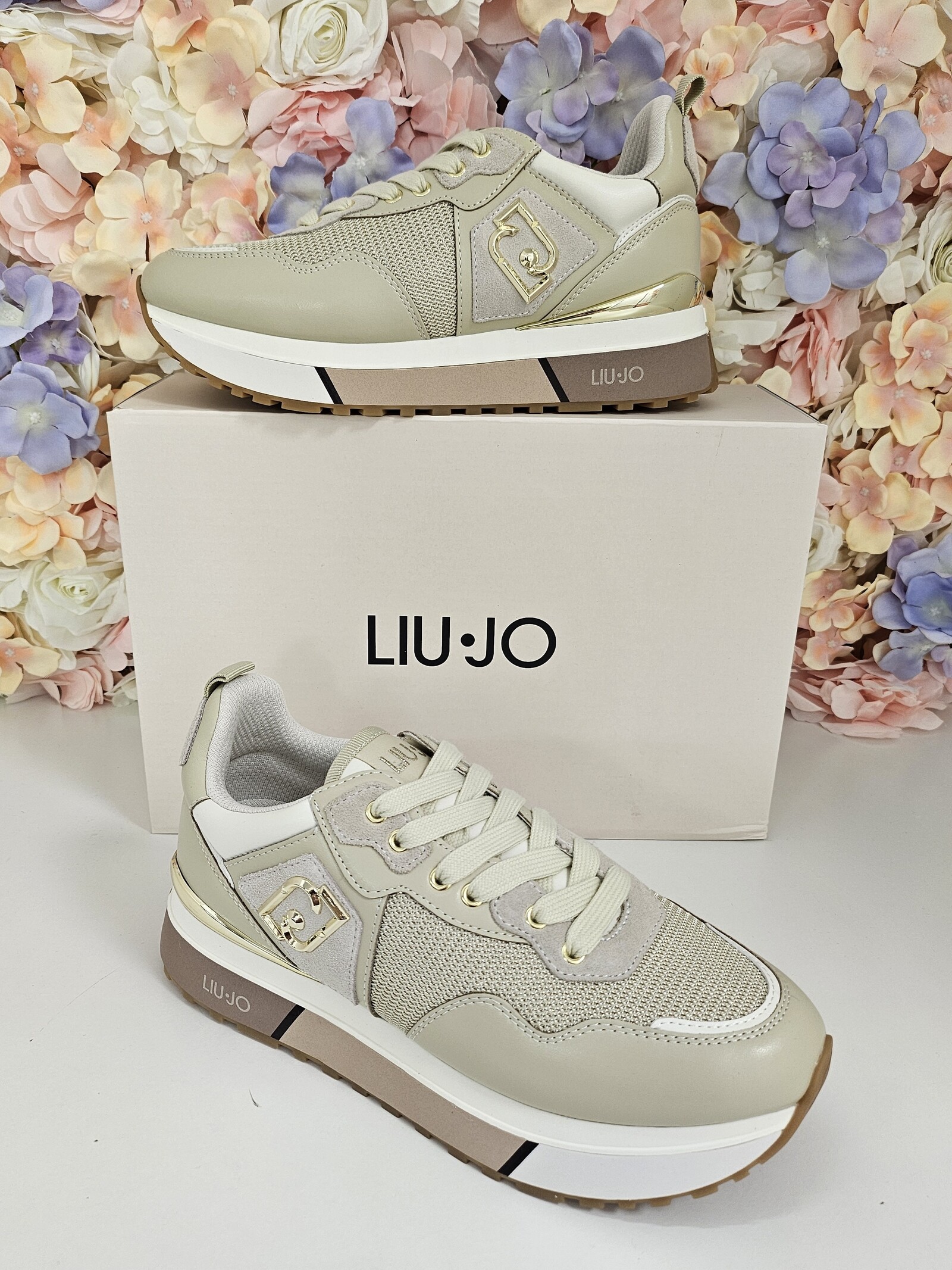 Liu-Jo Sneakers Maxi Wonder Cow Calf Leather Brighty mesh Rope  Liu Jo 1801