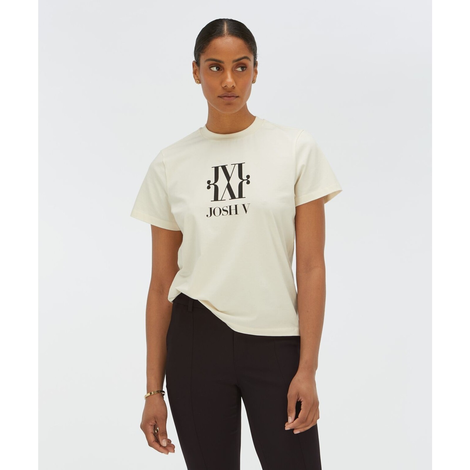 JoshV T-Shirt Dorie Monogram Off White