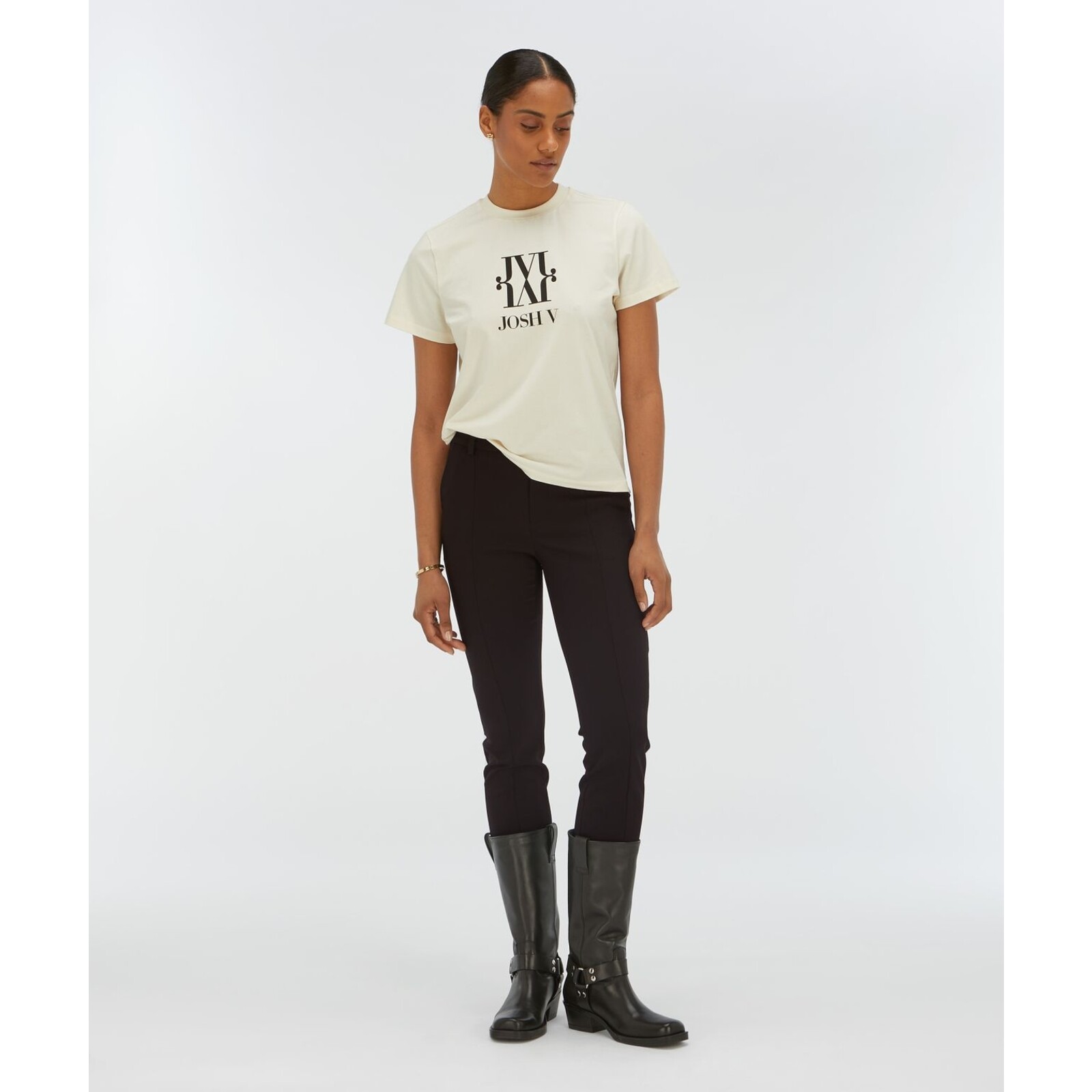 JoshV T-Shirt Dorie Monogram Off White