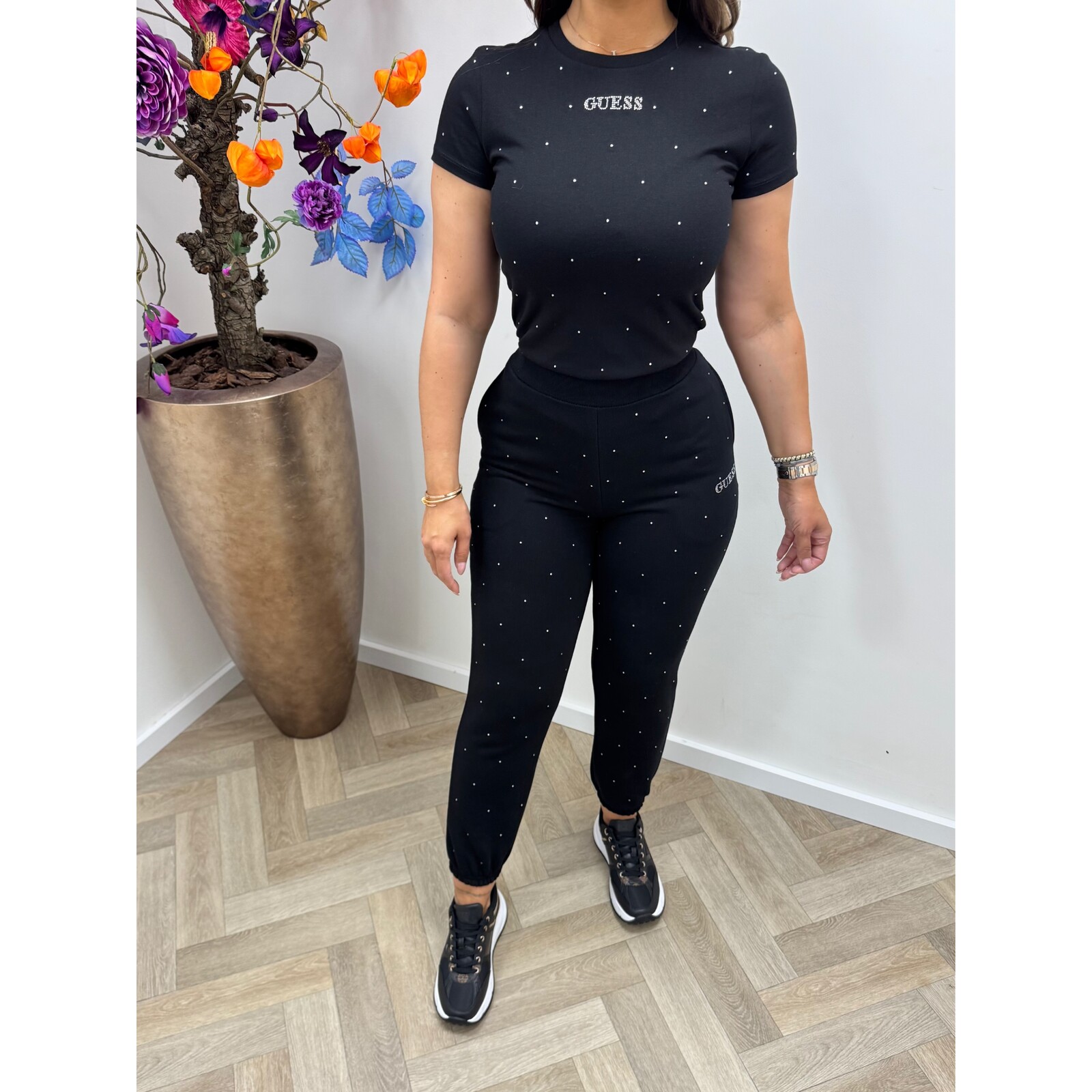 Guess T-Shirt Rhinestones Black Guess 796