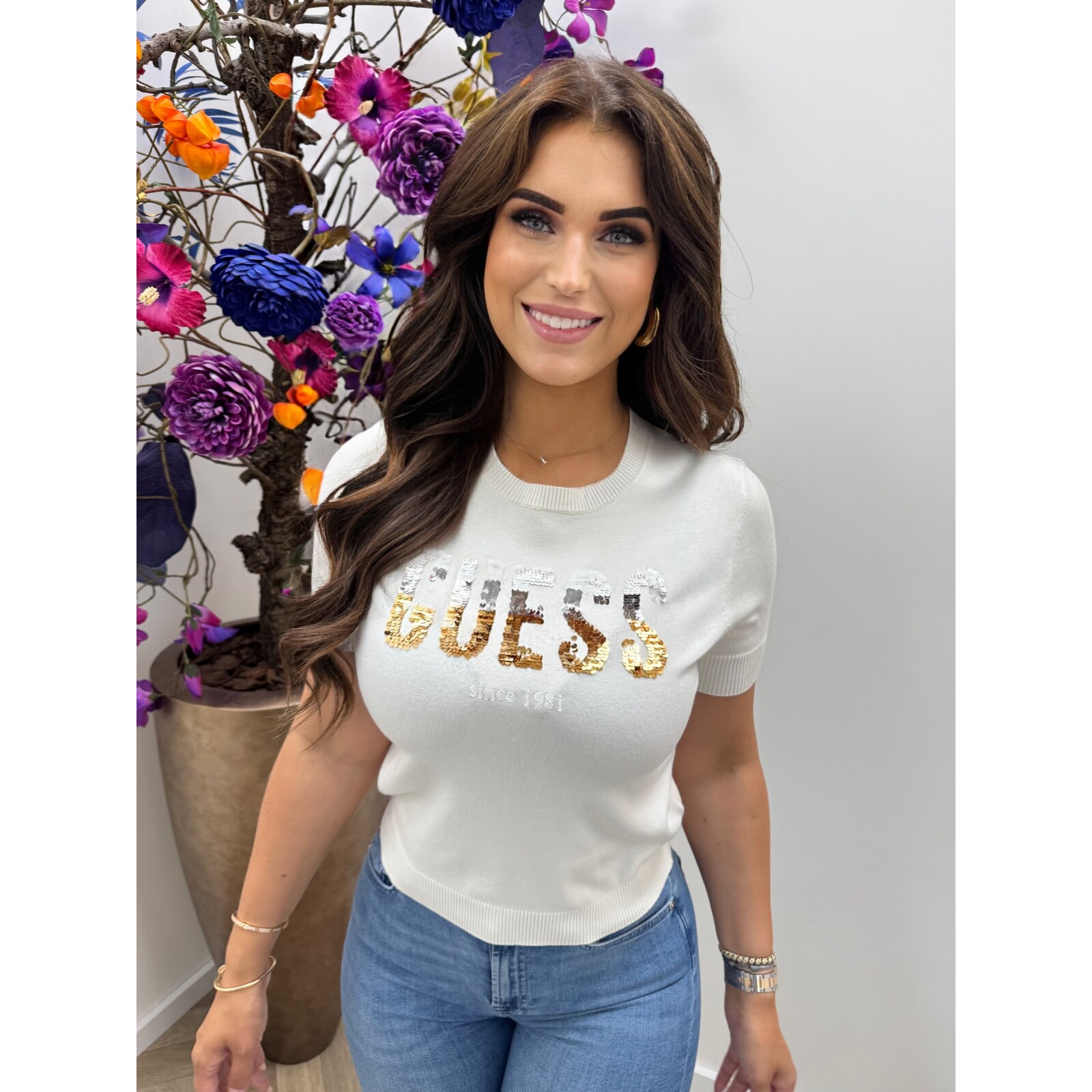 Guess Top Layla cream white Guess 609