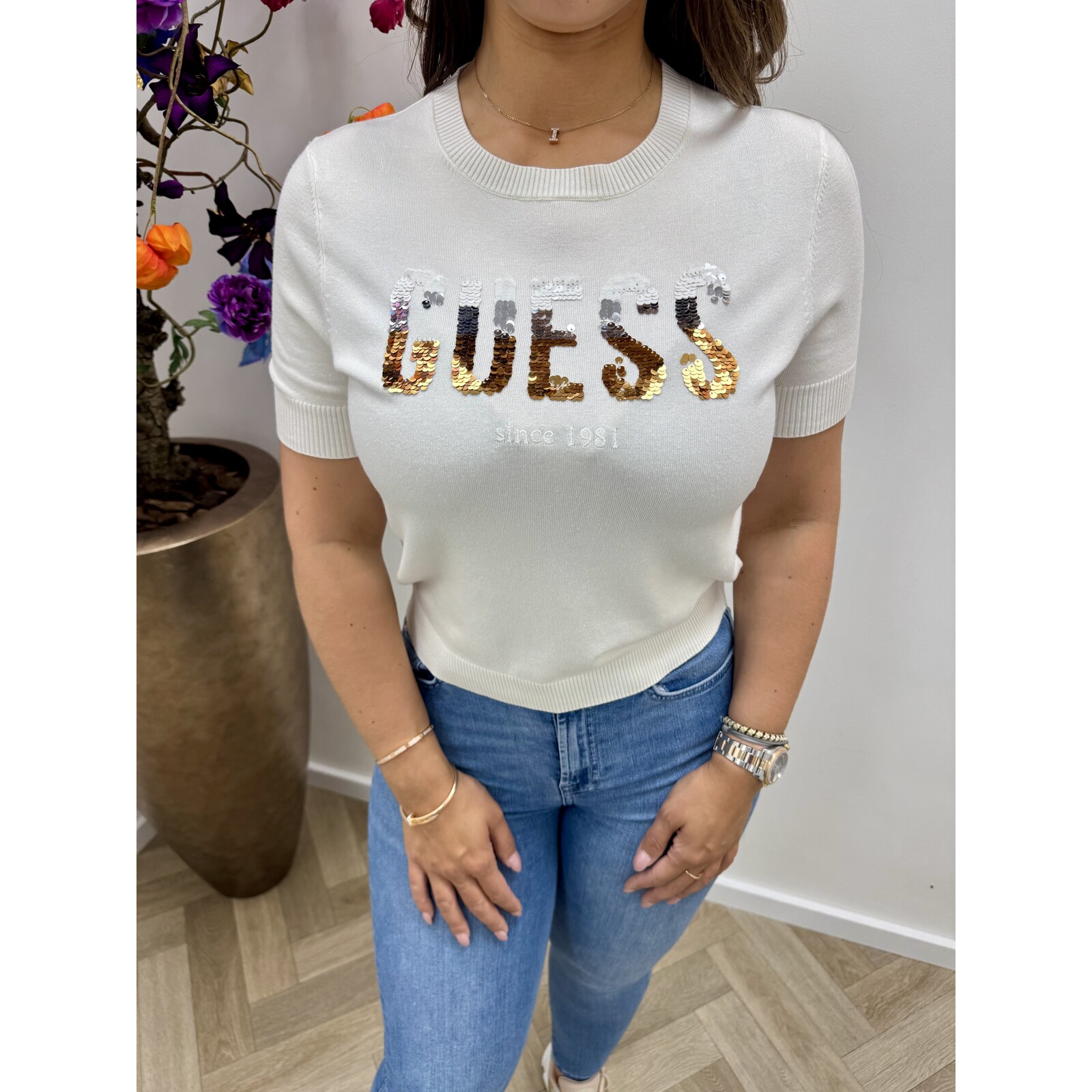 Guess Top Layla cream white Guess 609