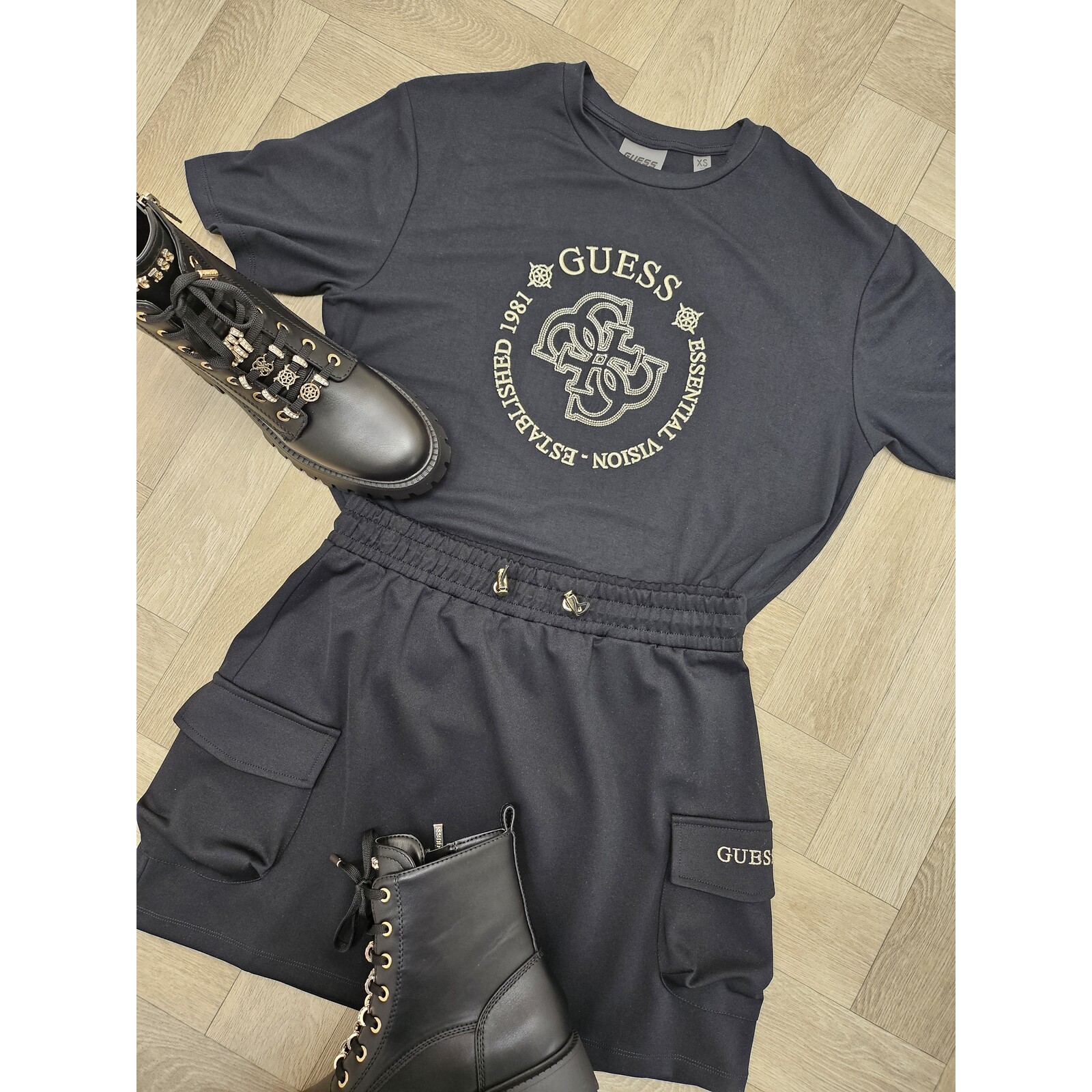 Guess Skirt Carla With Gold Black Guess 577