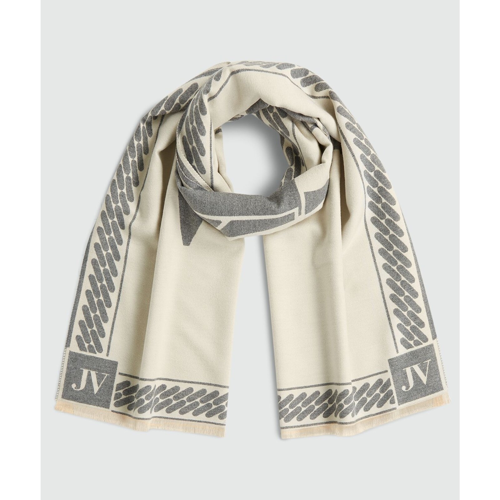 JoshV Sjaal Lana Big Grey Cream JoshV