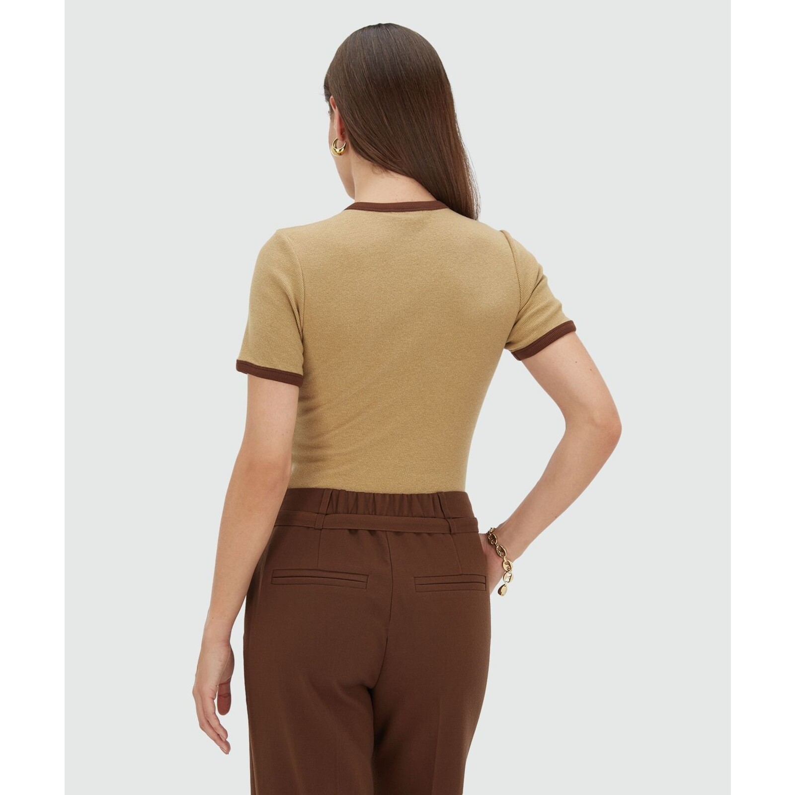 JoshV T-Shirt Cody Light Brown Melange JoshV