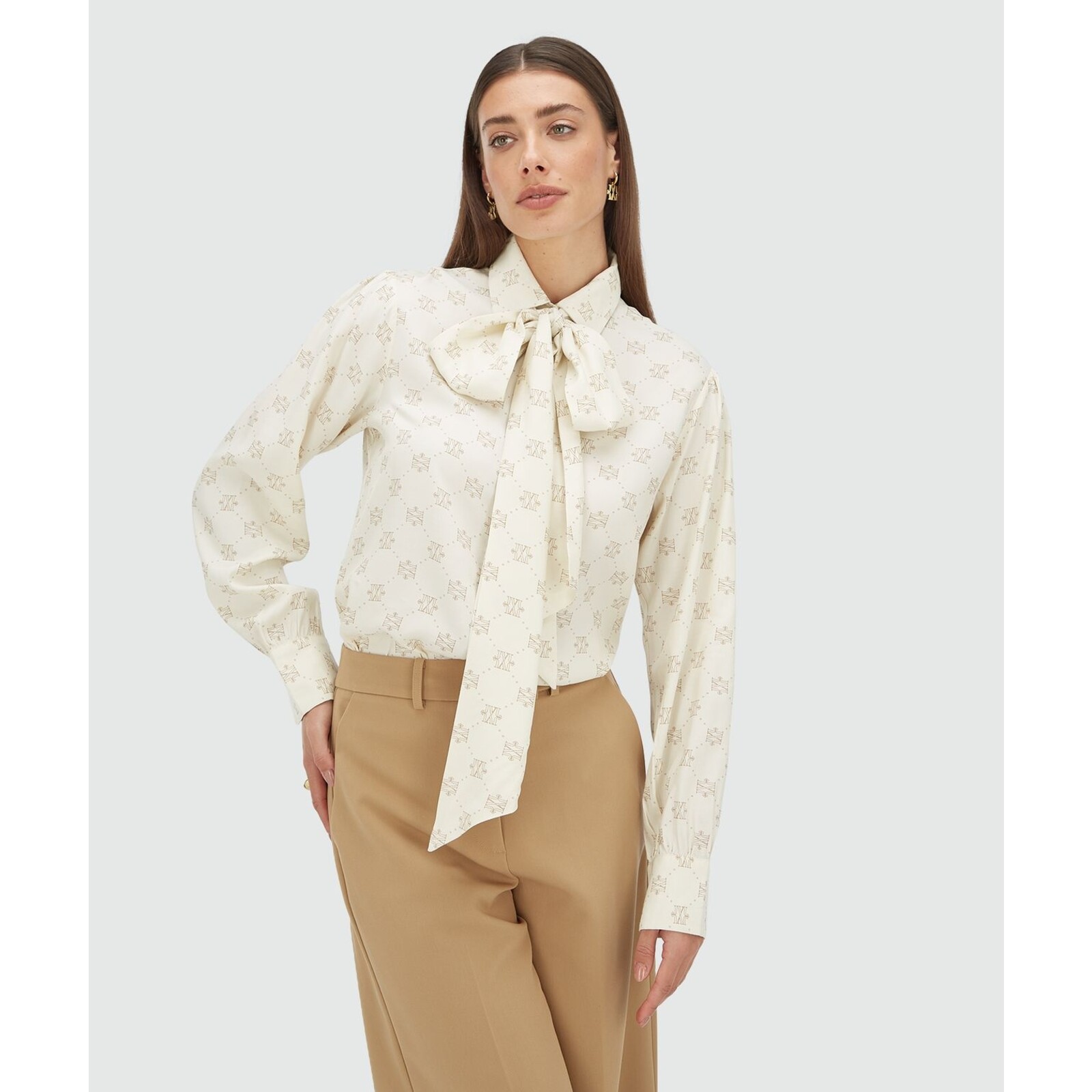 JoshV Blouse Sydney Creme White Light Brown JoshV