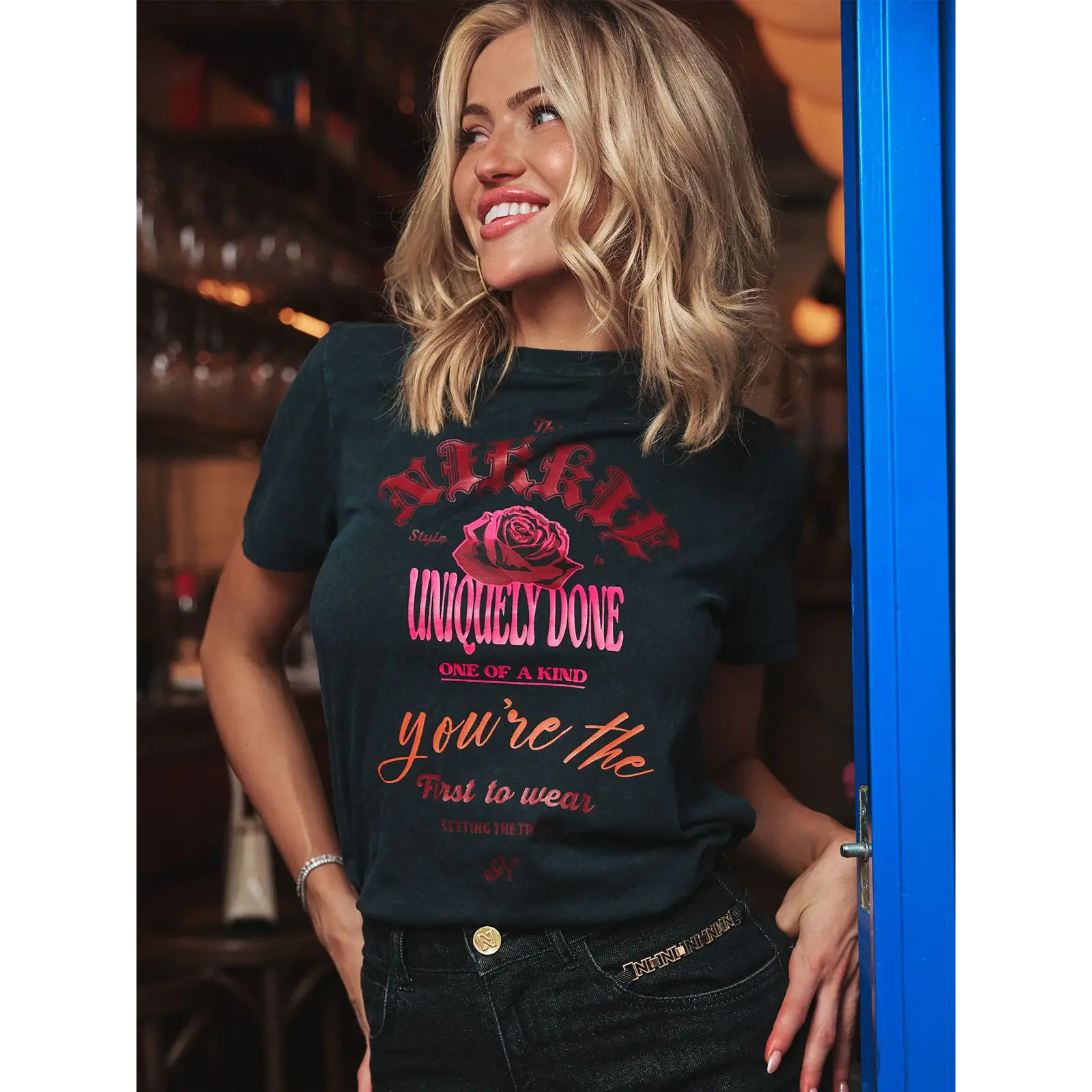 Nikkie T-Shirt Uniquely Done Black Nikkie