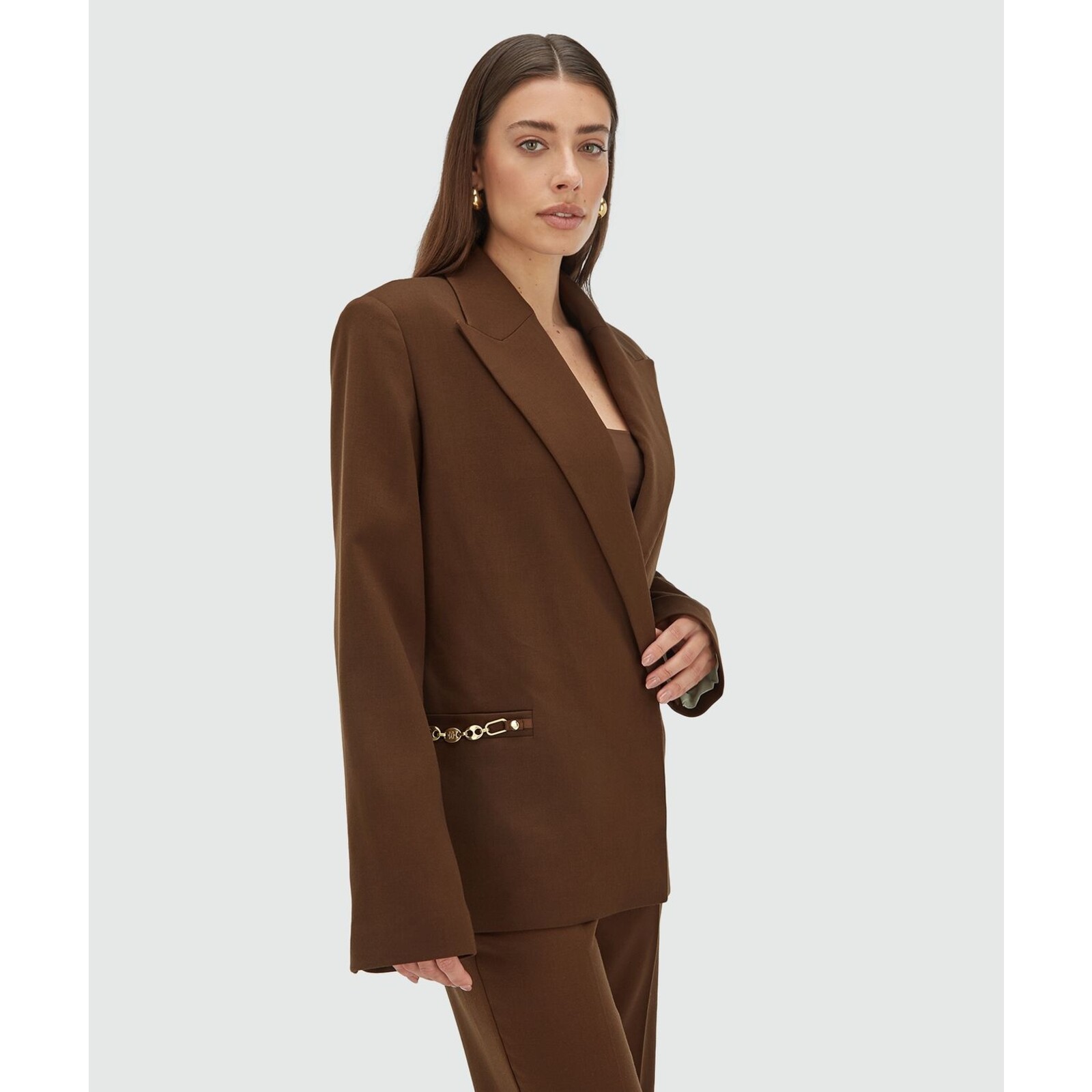 JoshV Blazer Oversized Deacon Dark Brown JoshV
