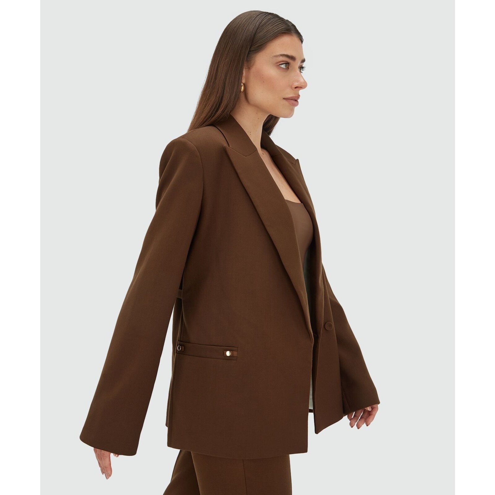 JoshV Blazer Oversized Deacon Dark Brown JoshV