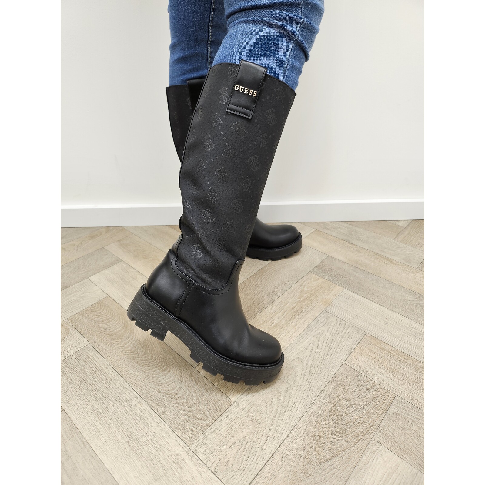 Guess Long Boots Logo Black Guess 887