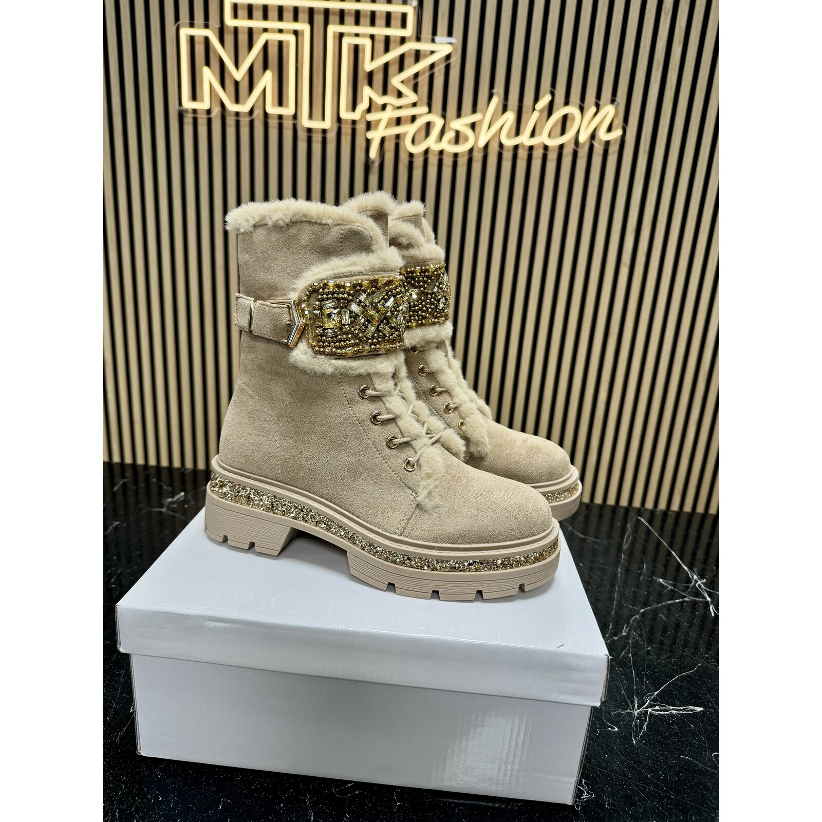 Boots Luxury Gold Beige A-950