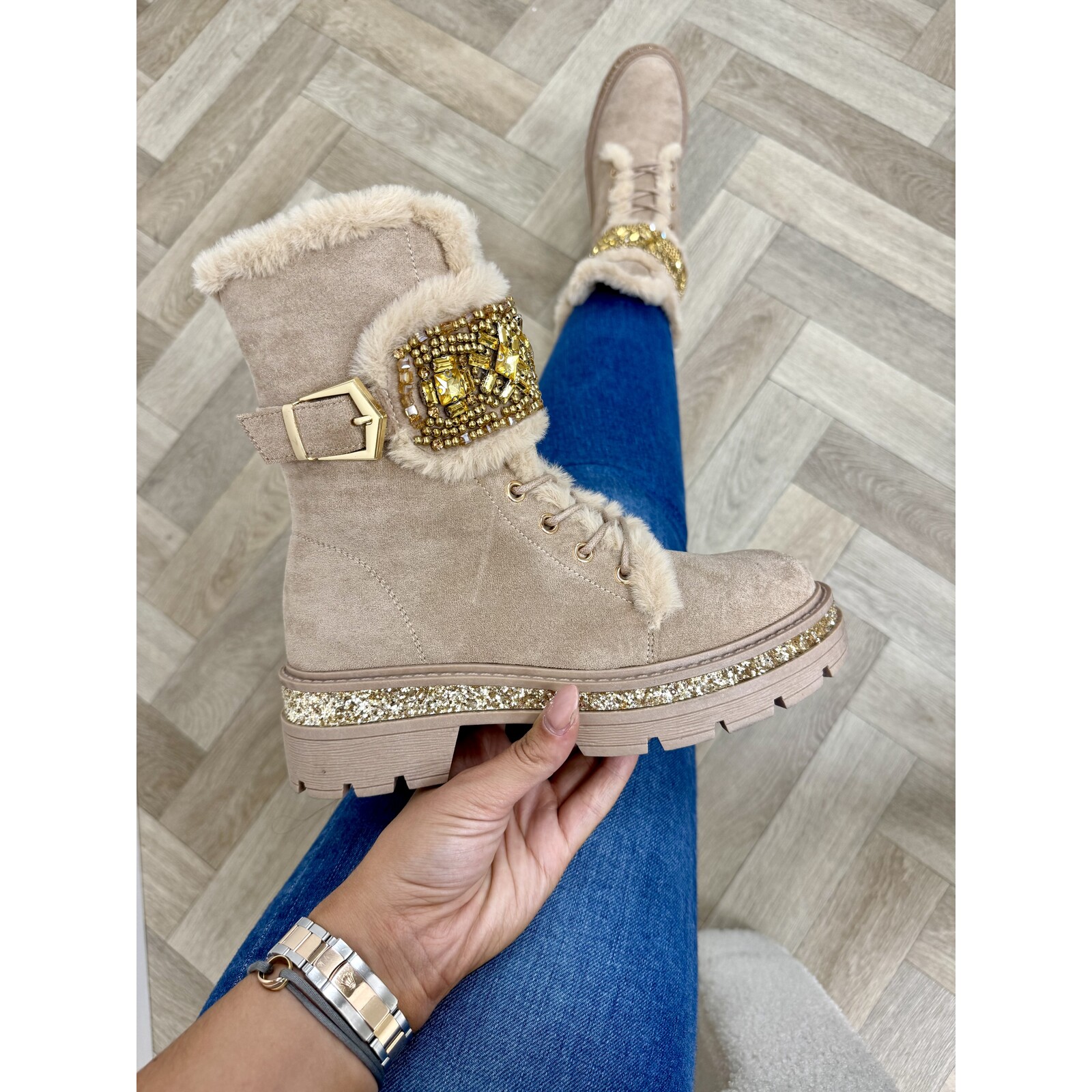 Boots Luxury Gold Beige A-950