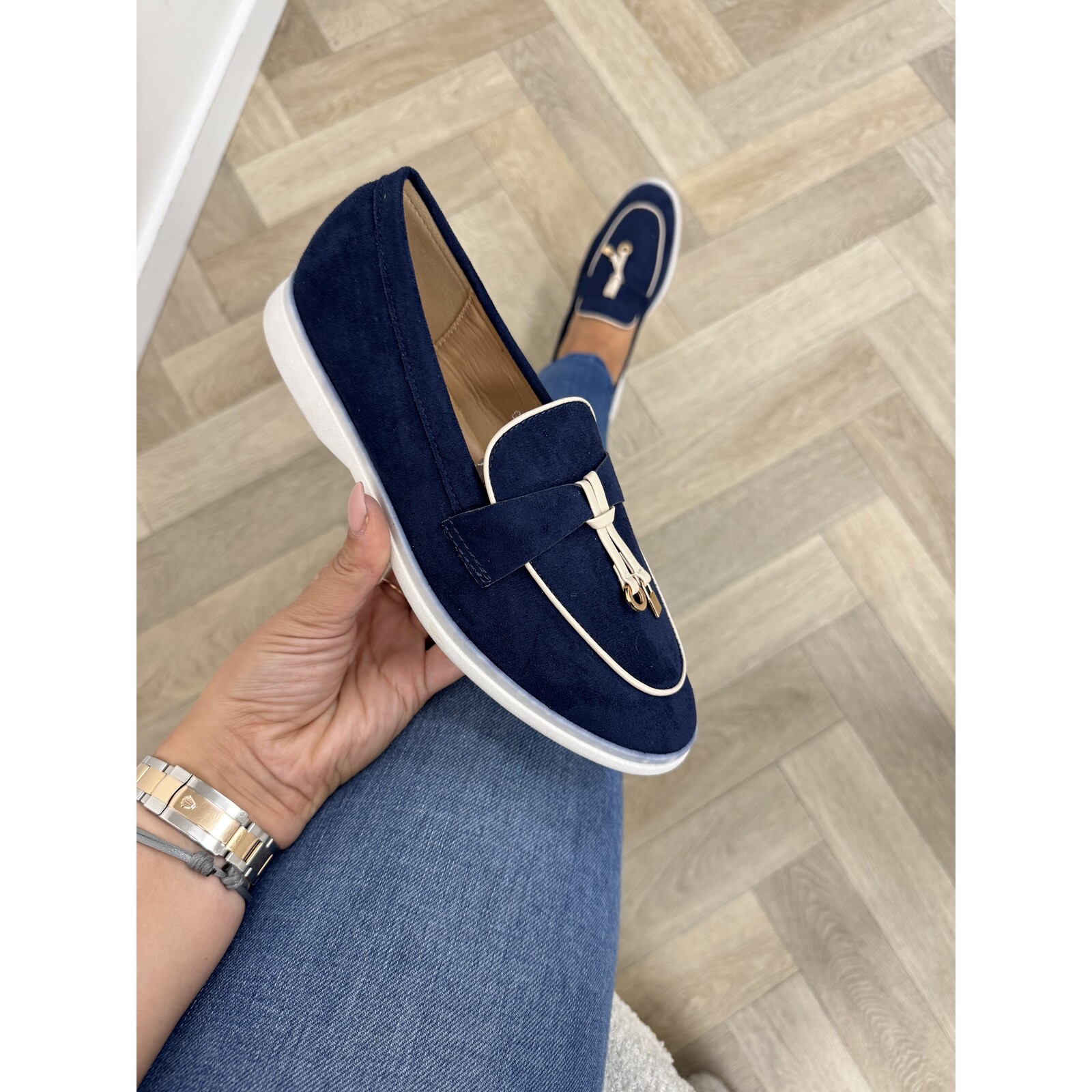 Loafers Chique Suede Dark Blue GO-283