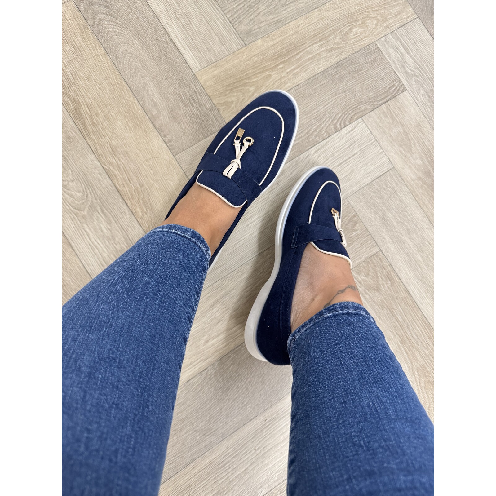 Loafers Chique Suede Dark Blue GO-283