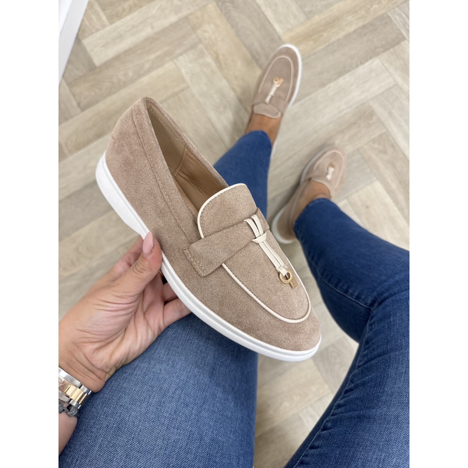 Loafers Chique Suede Beige GO-283