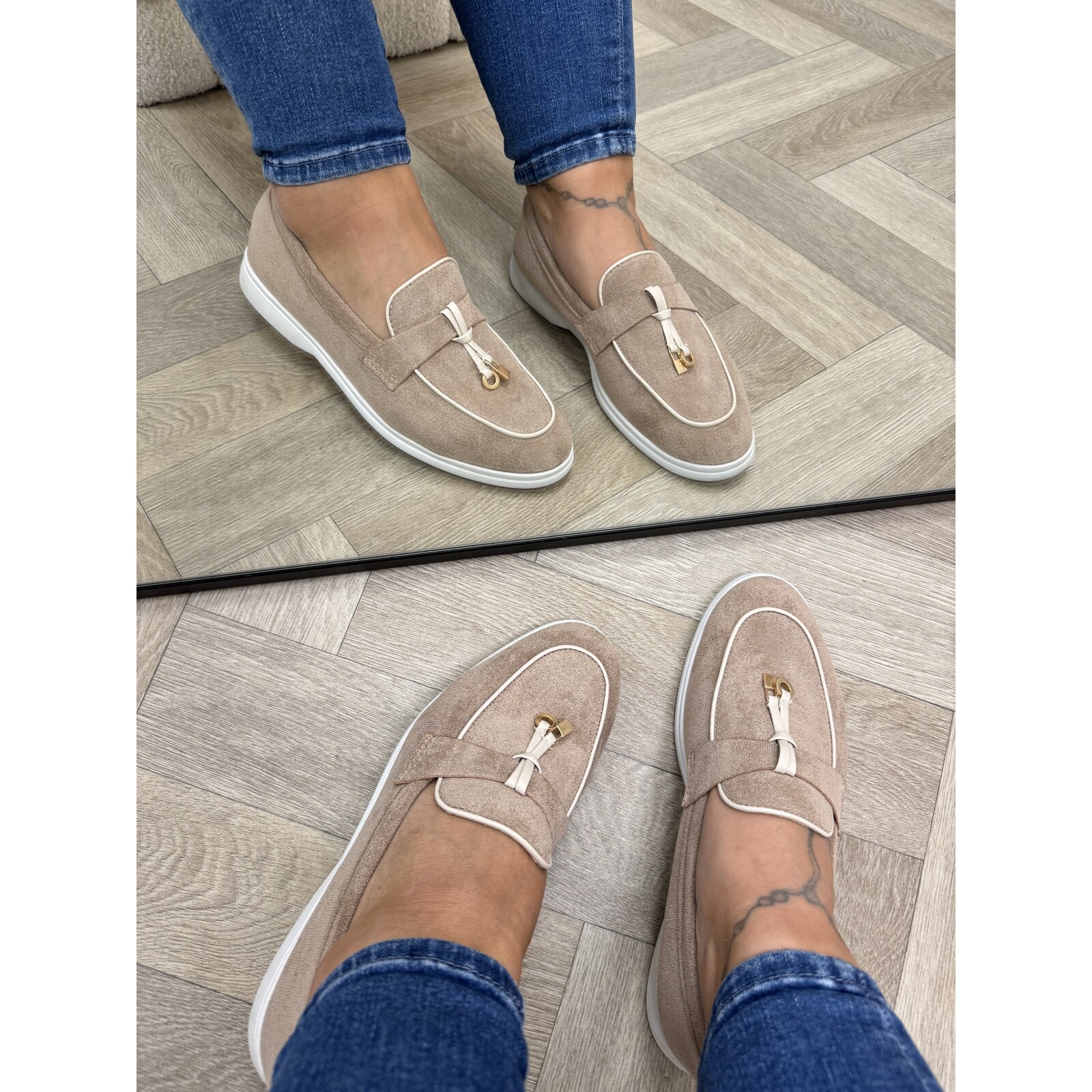 Loafers Chique Suede Beige GO-283