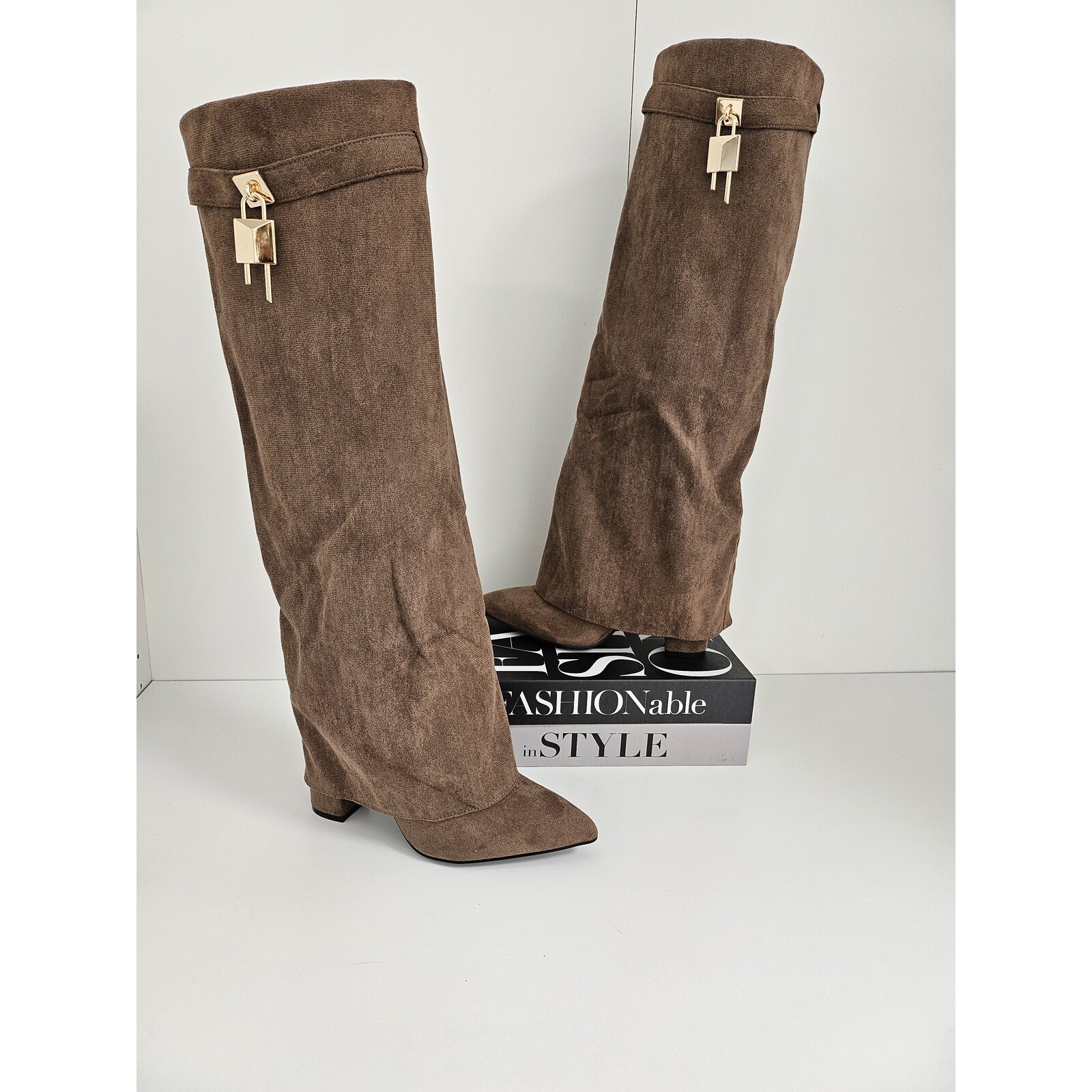 Long Boots Bella Suede Mocha 588-53