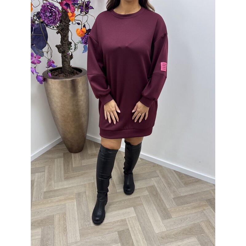 Sweater Dress Pink Embleem Bordeaux