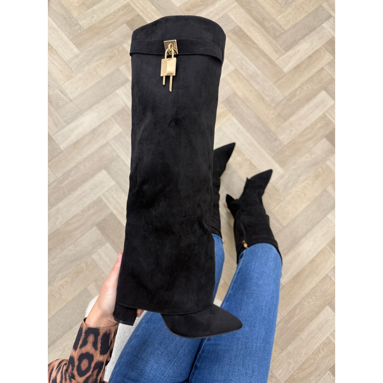 Long Boots Bella Suede Black 588-53