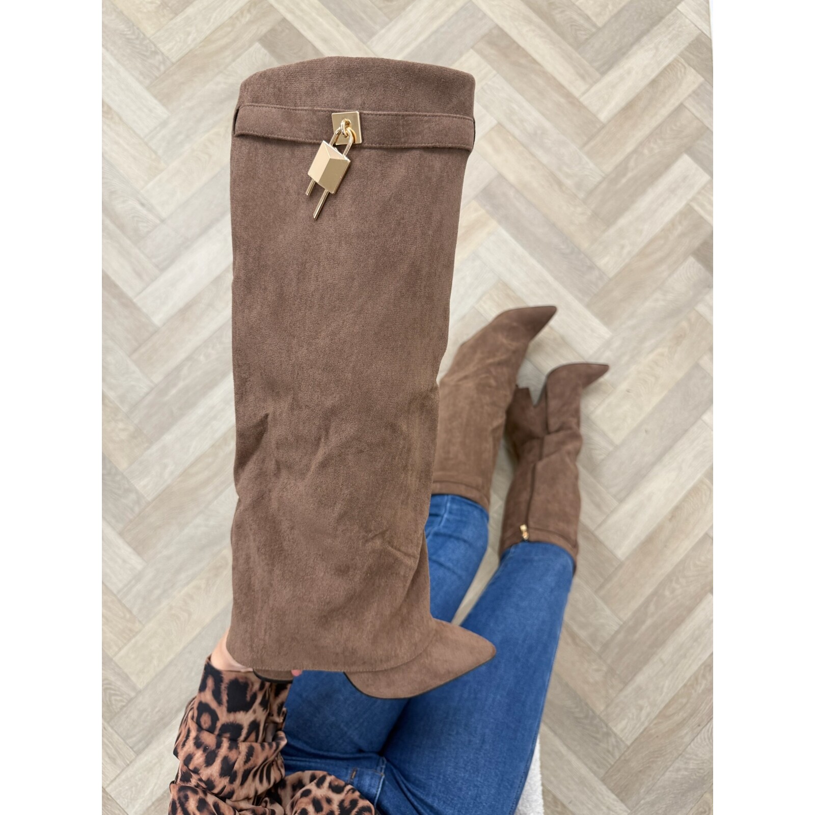Long Boots Bella Suede Mocha 588-53