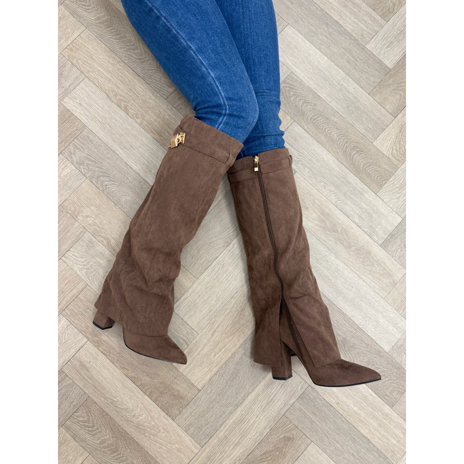 Long Boots Bella Suede Mocha 588-53