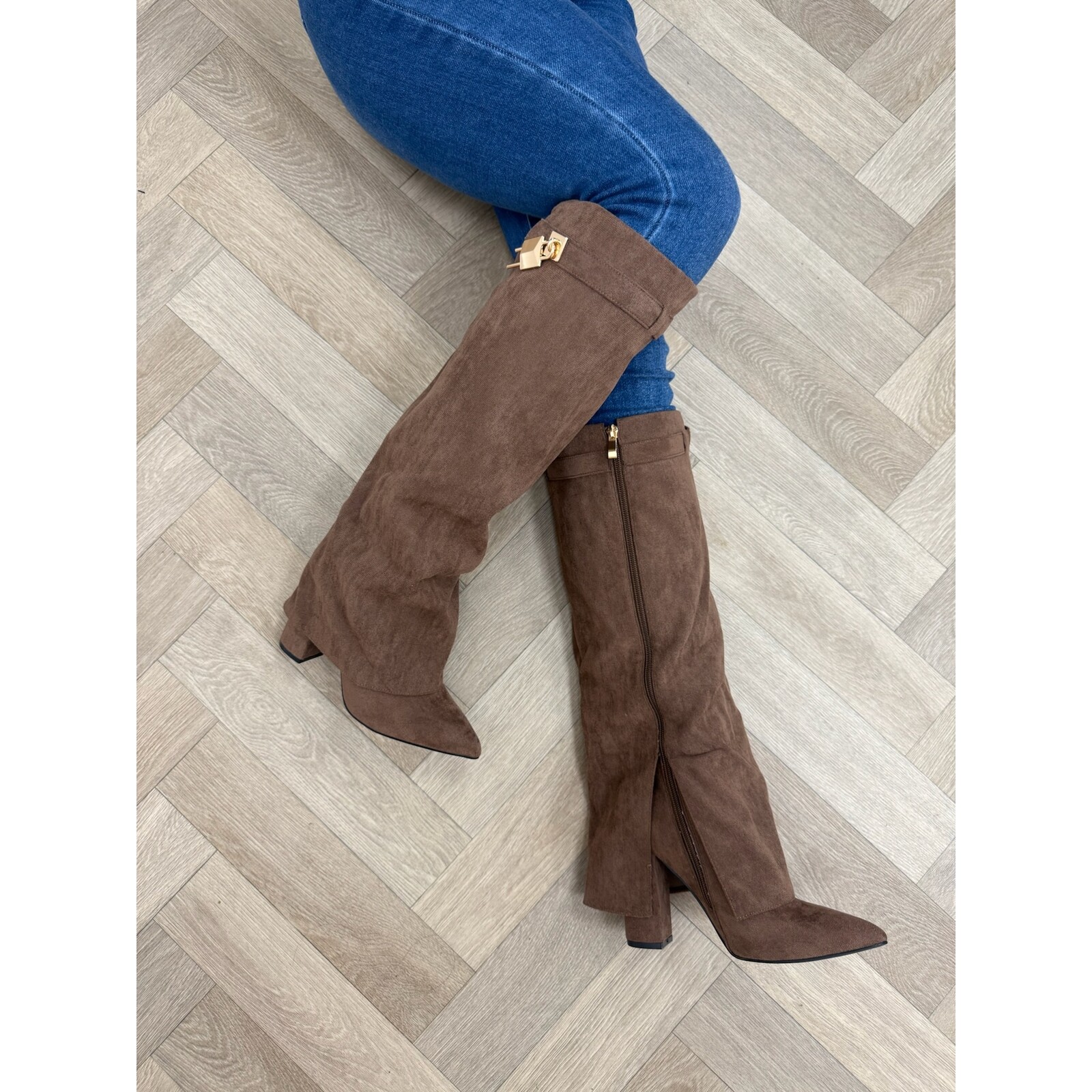 Long Boots Bella Suede Mocha 588-53
