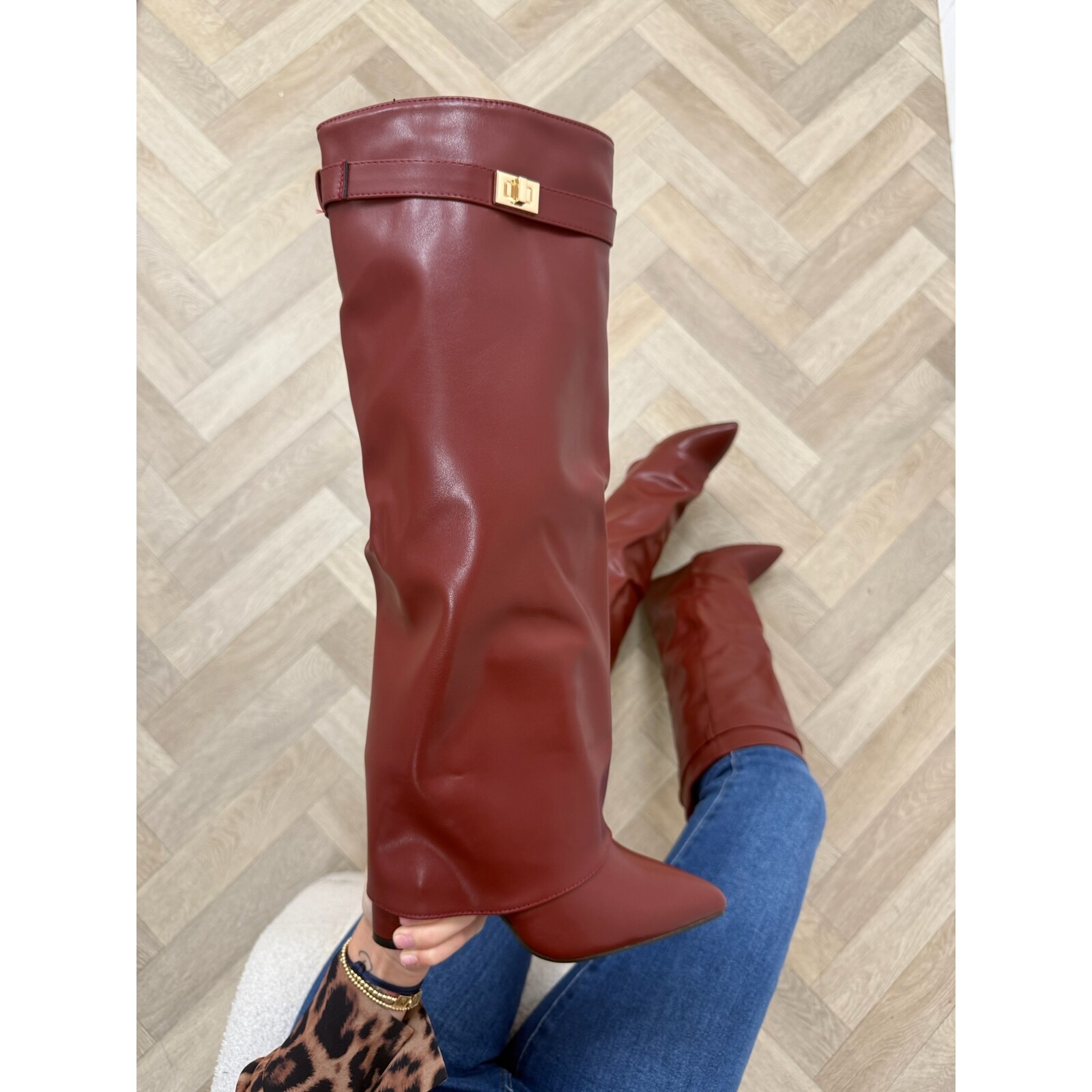 Long Boots Fenna Leder Wine  52168