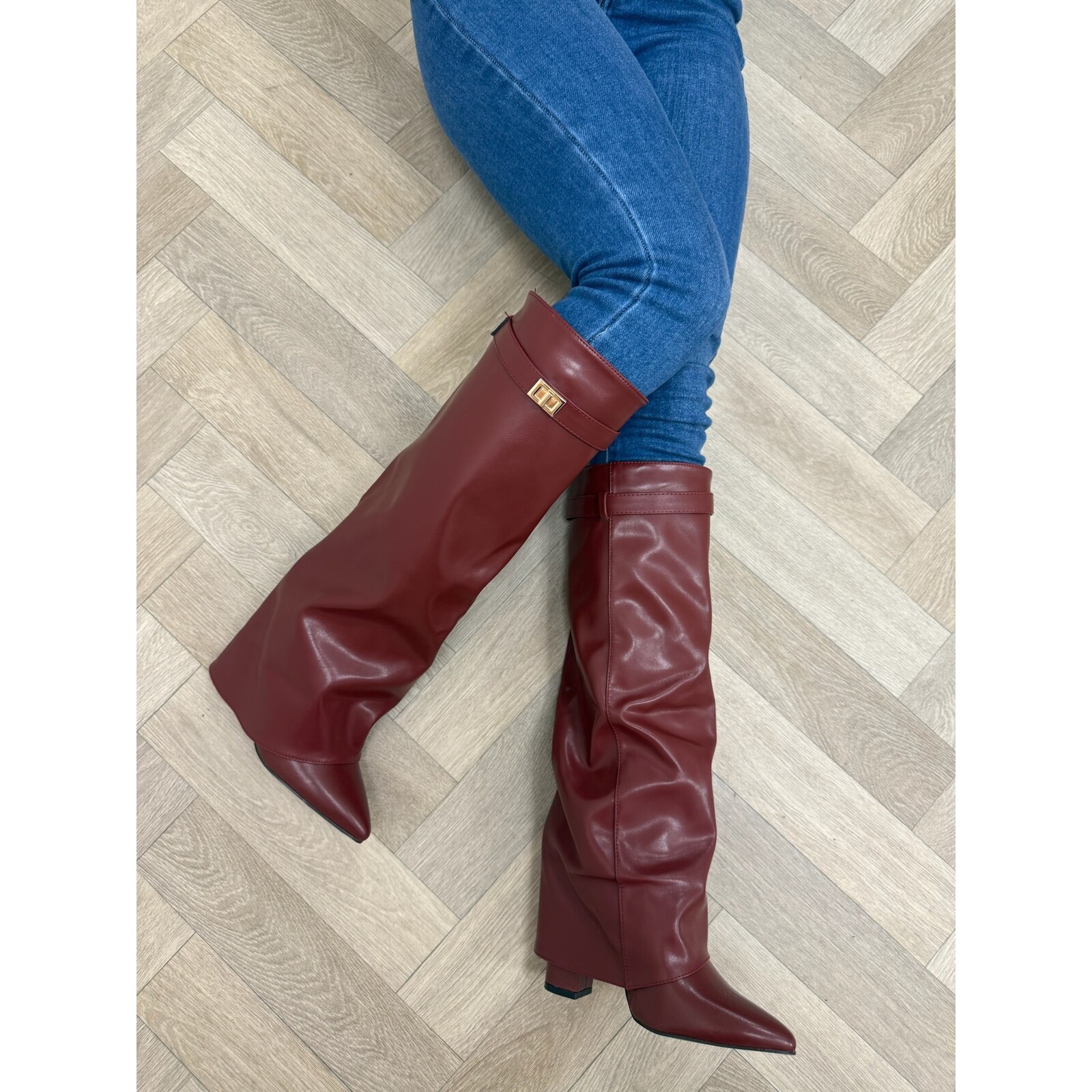 Long Boots Fenna Leder Wine  52168