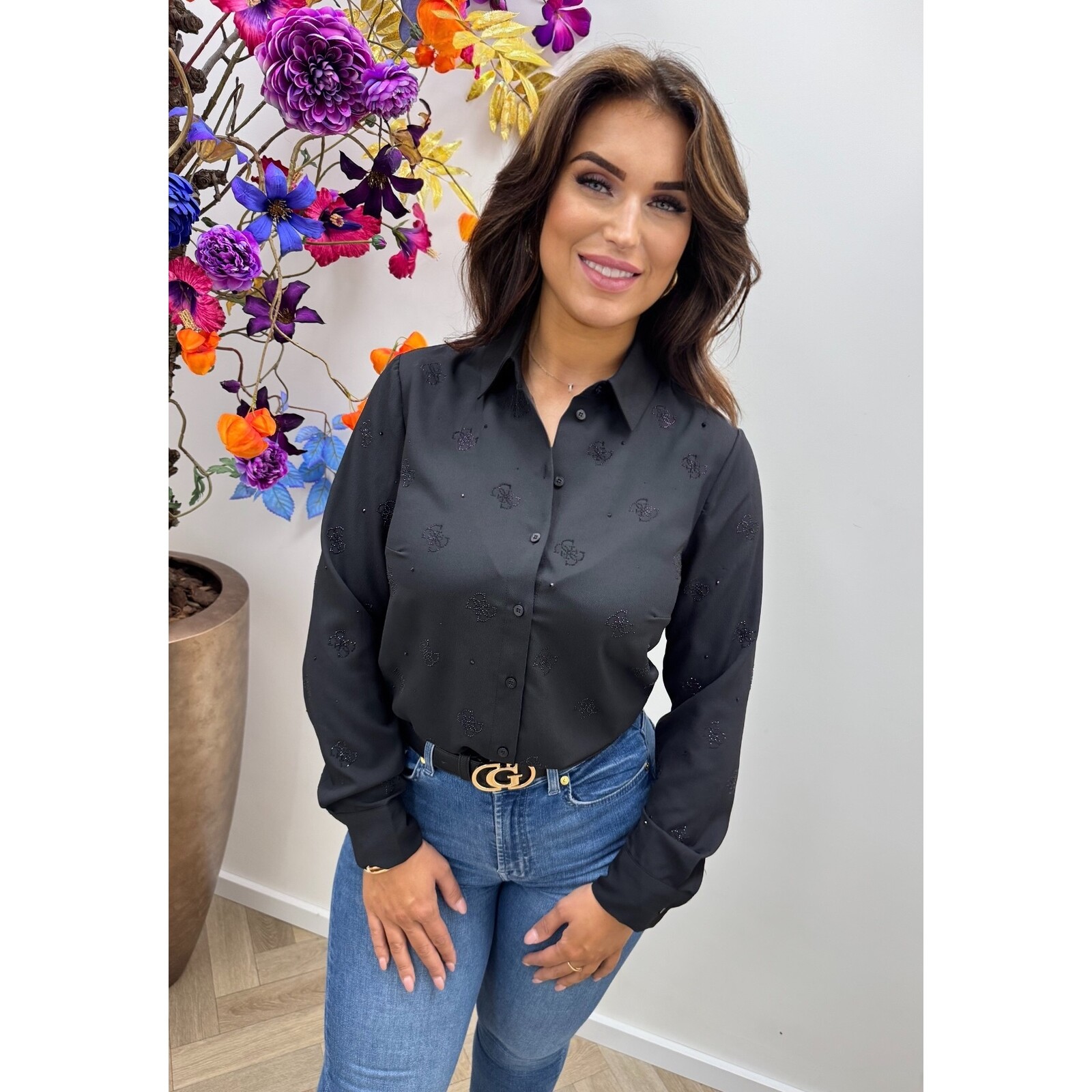Guess Blouse Flore Diamonds Black Guess 884