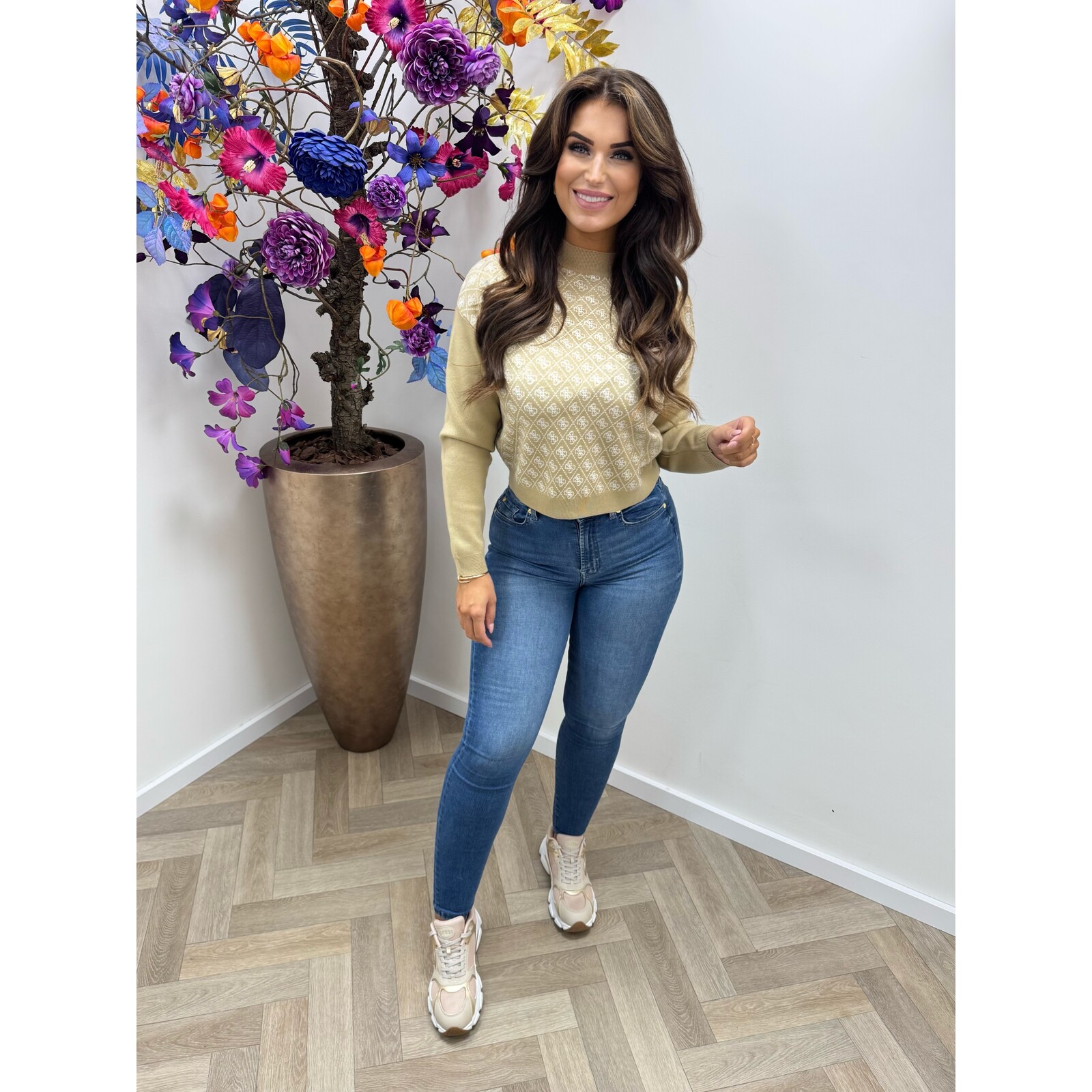 Guess Sweater Aubrey 4G logo Beige Guess 830