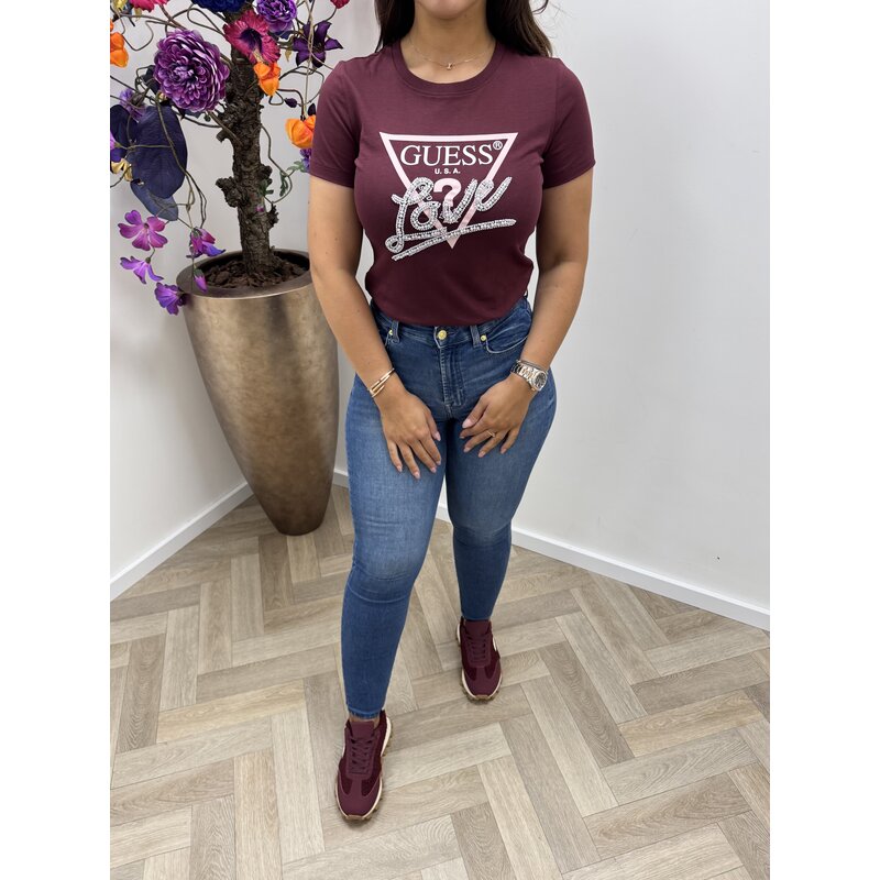 T-Shirt Love Pearls Wine Guess 843