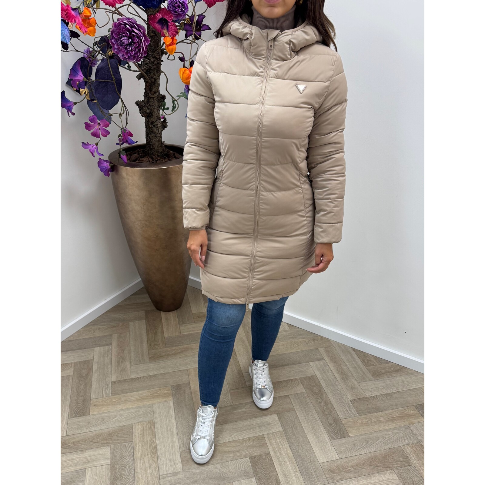 Guess Long PufferJacket Aleta Taupe Guess 815
