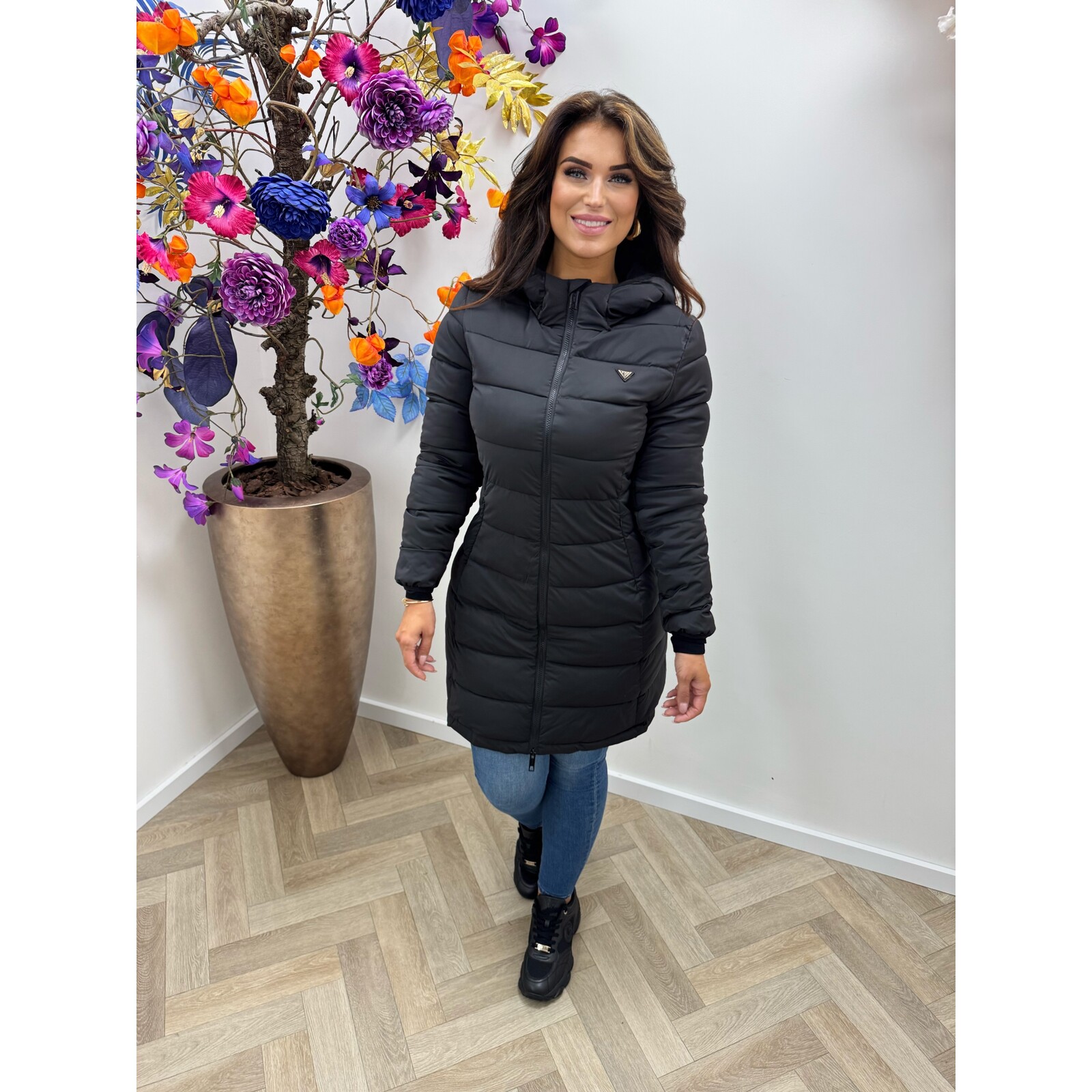 Guess Long Jacket Puffer Aleta Black Guess 814