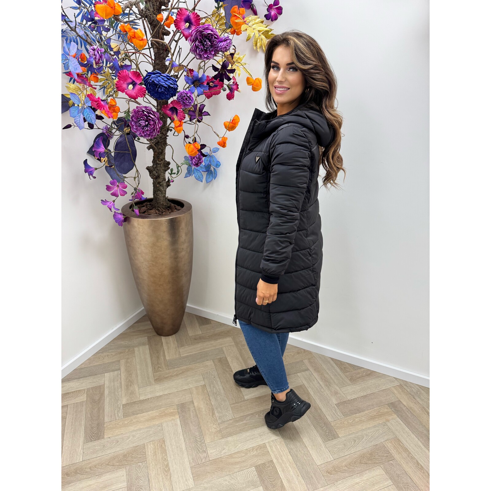 Guess Long Jacket Puffer Aleta Black Guess 814