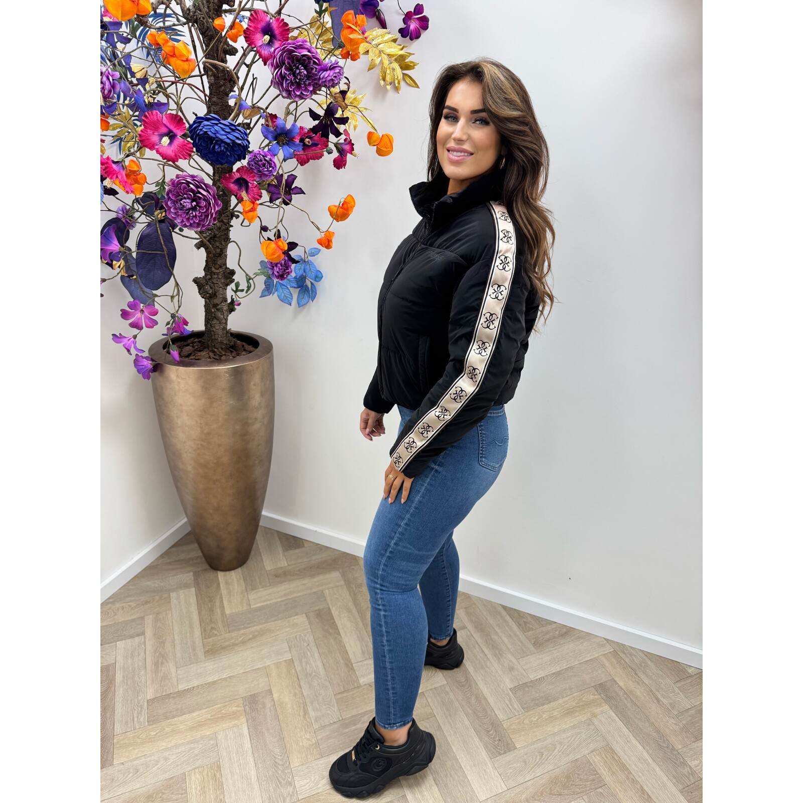 Guess Puffer Jacket Jean Black Guess 857