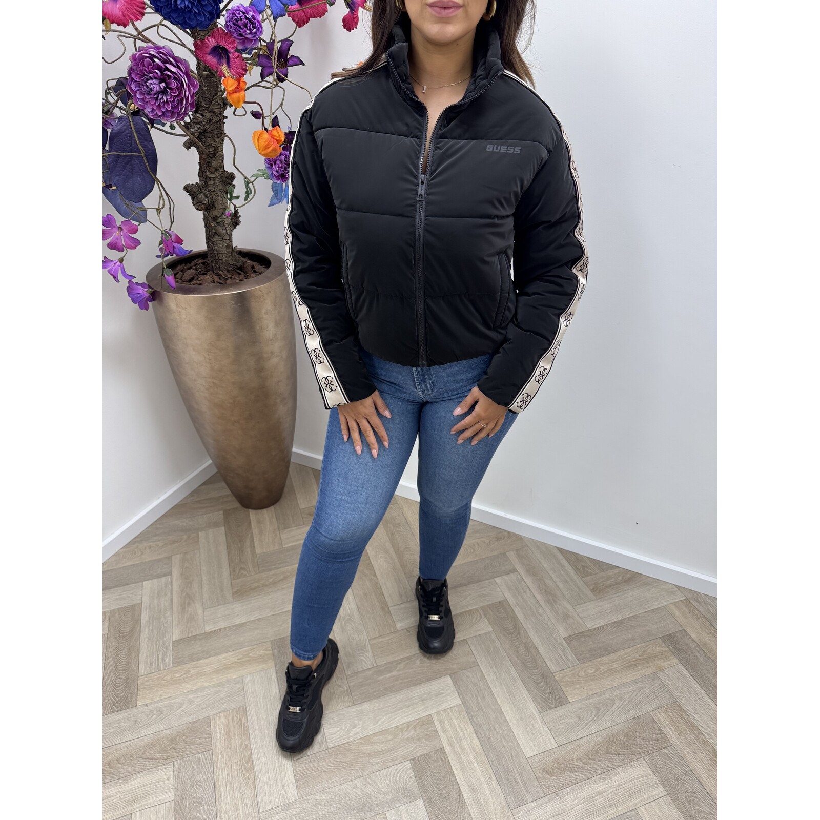 Guess Puffer Jacket Jean Black Guess 857