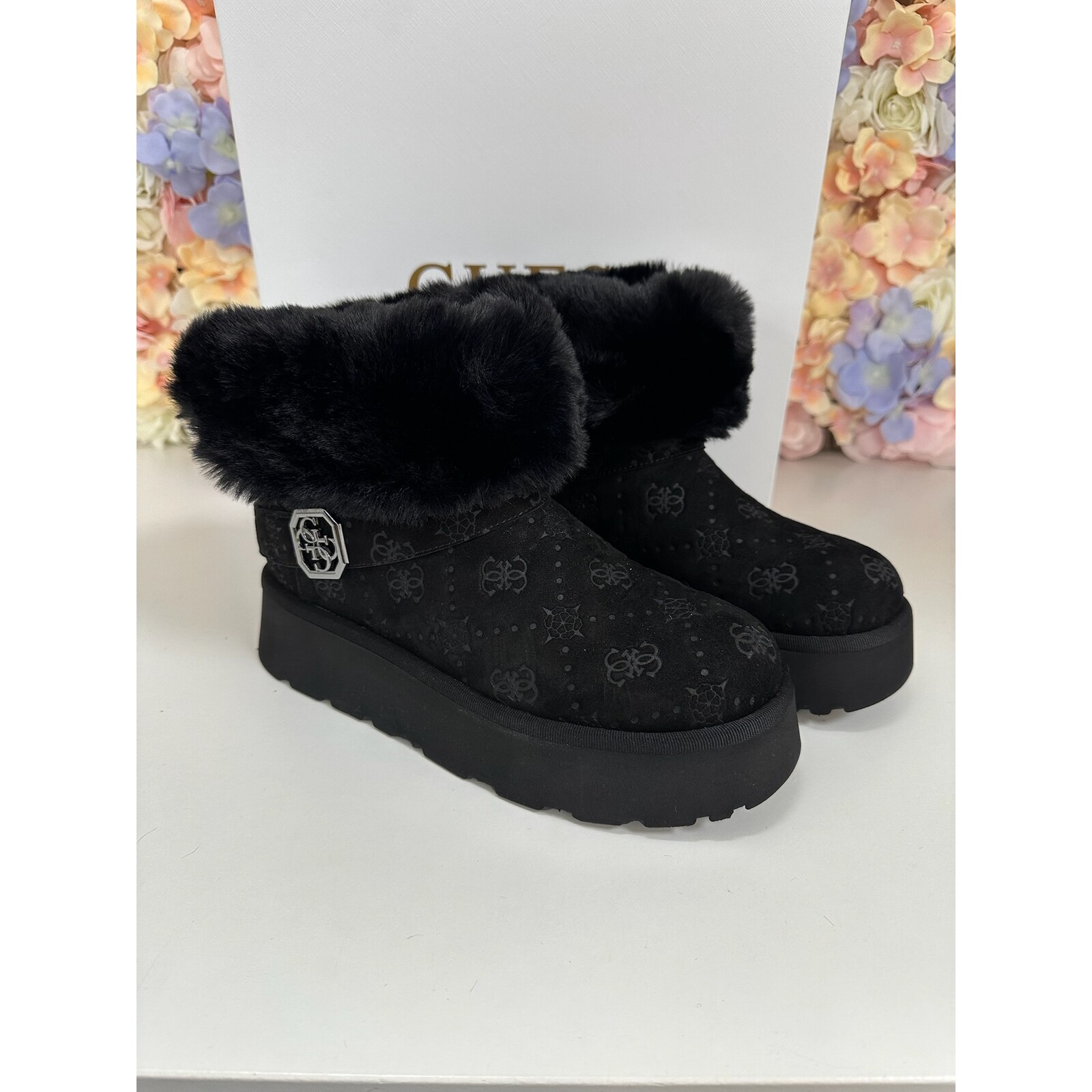 Guess Boots Logo Suede Logo Black Guess 931