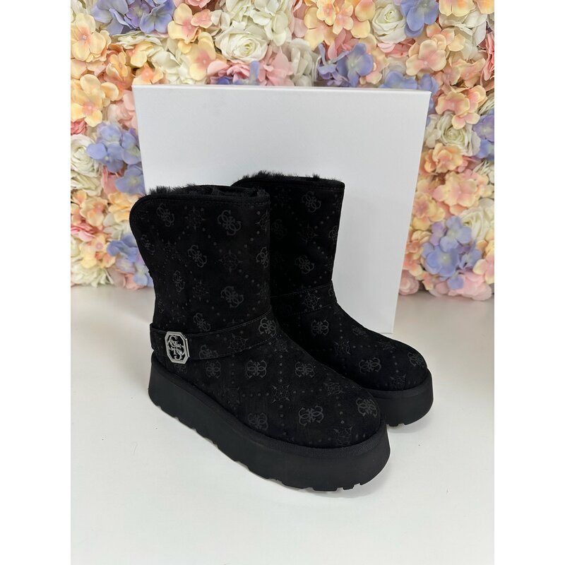 Boots Logo Suede Logo Black Guess 931