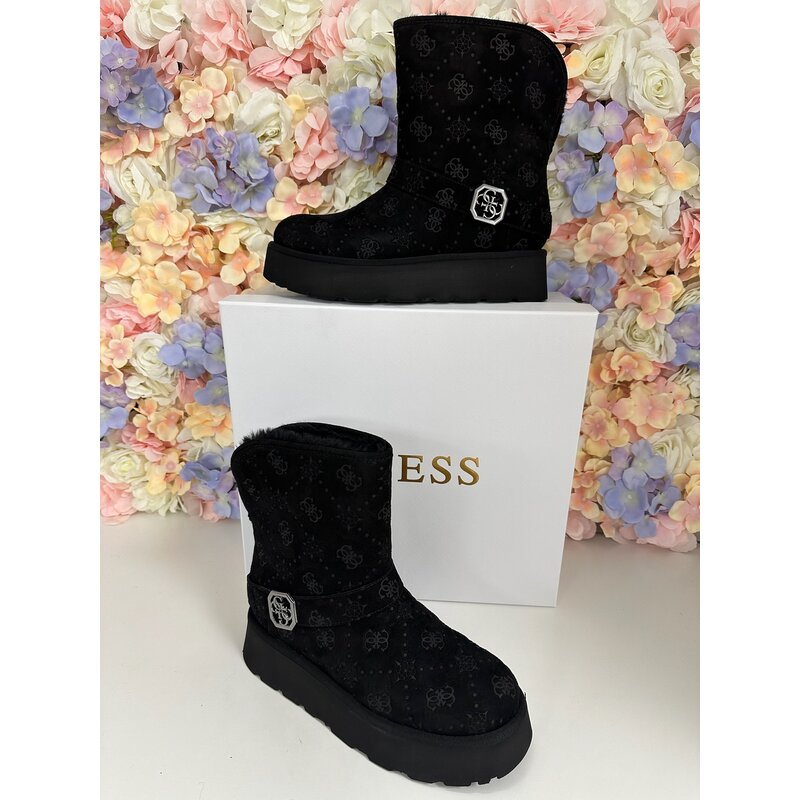 Boots Logo Suede Logo Black Guess 931