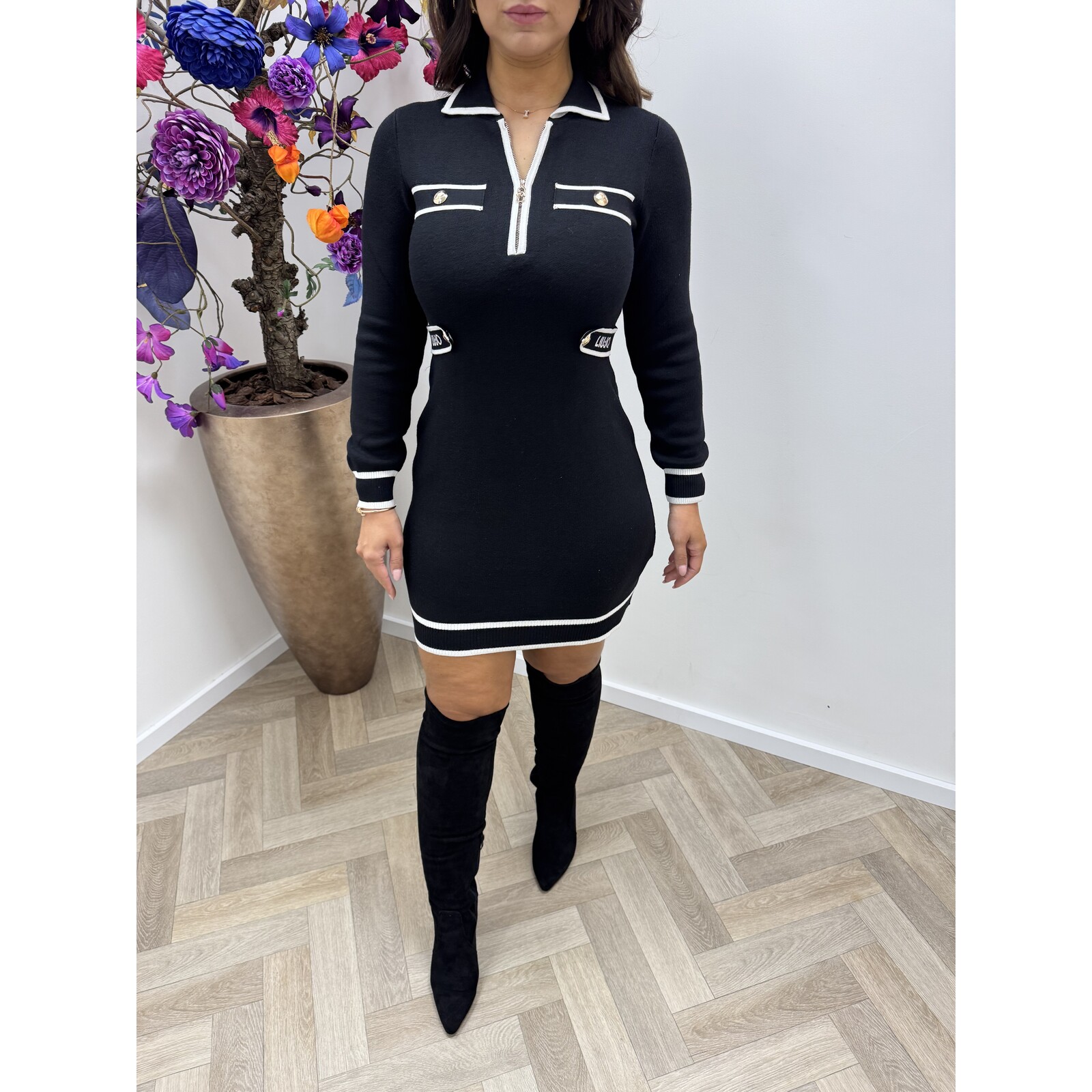 Liu-Jo Dress  Maglia Nero Bianco Latte Liu Jo  1775